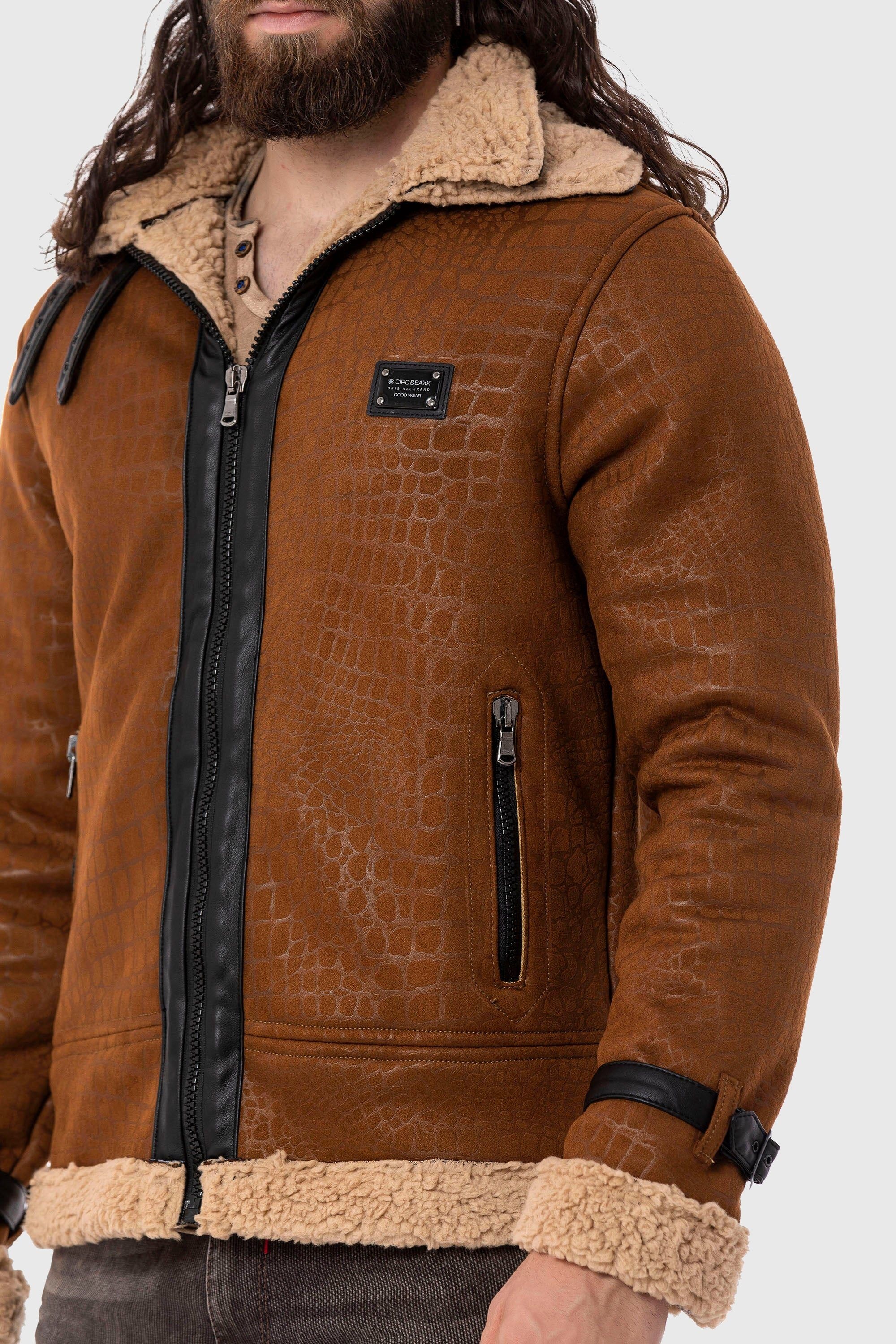Cipo & Baxx Parka »Jacke«, ohne Kapuze, im Flieger-Look