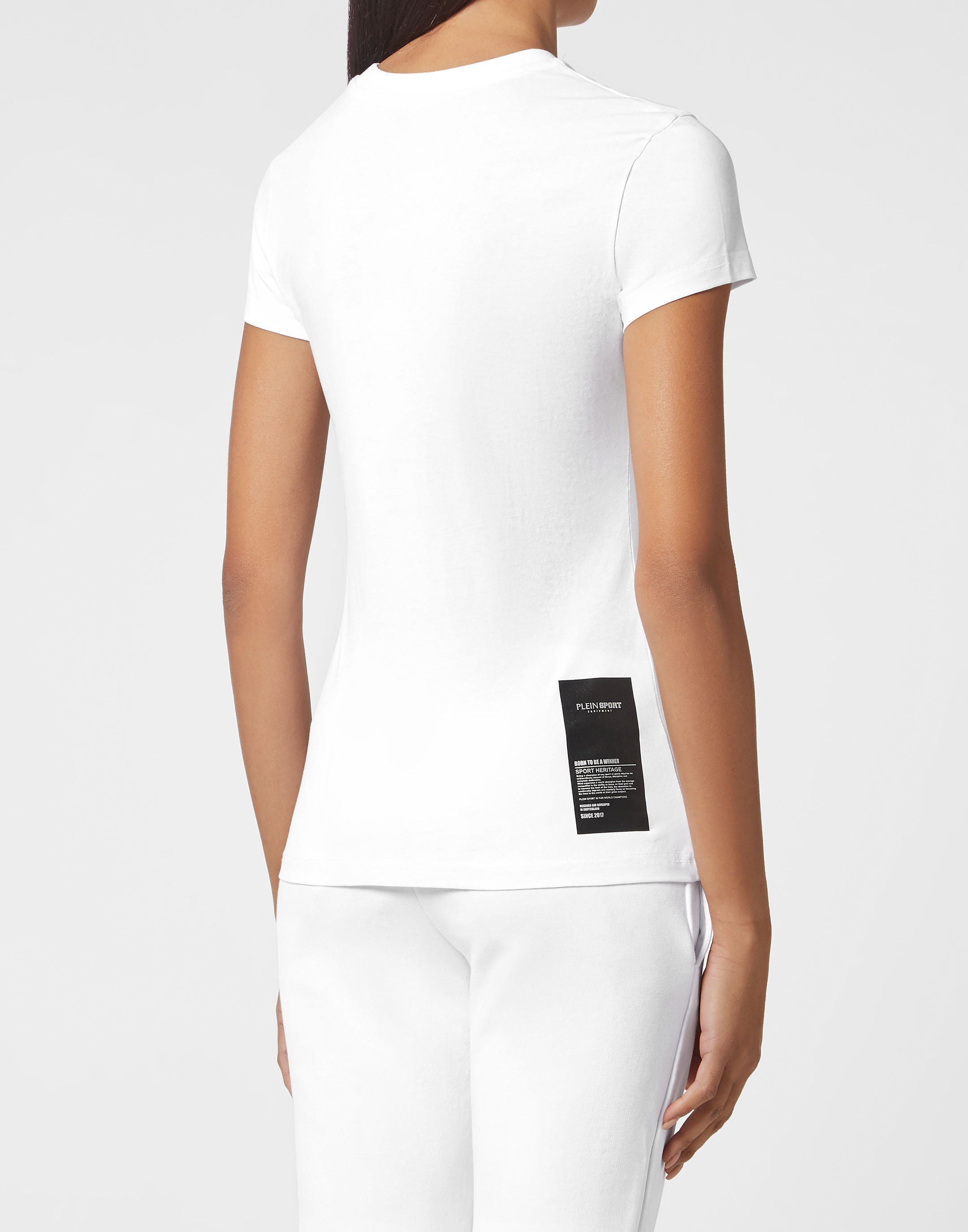 T-Shirt PLEIN SPORT "Tiger", Damen, Gr. XS, weiß (01, weiß), Obermaterial: 100% Baumwolle, Shirts T-Shirt 3