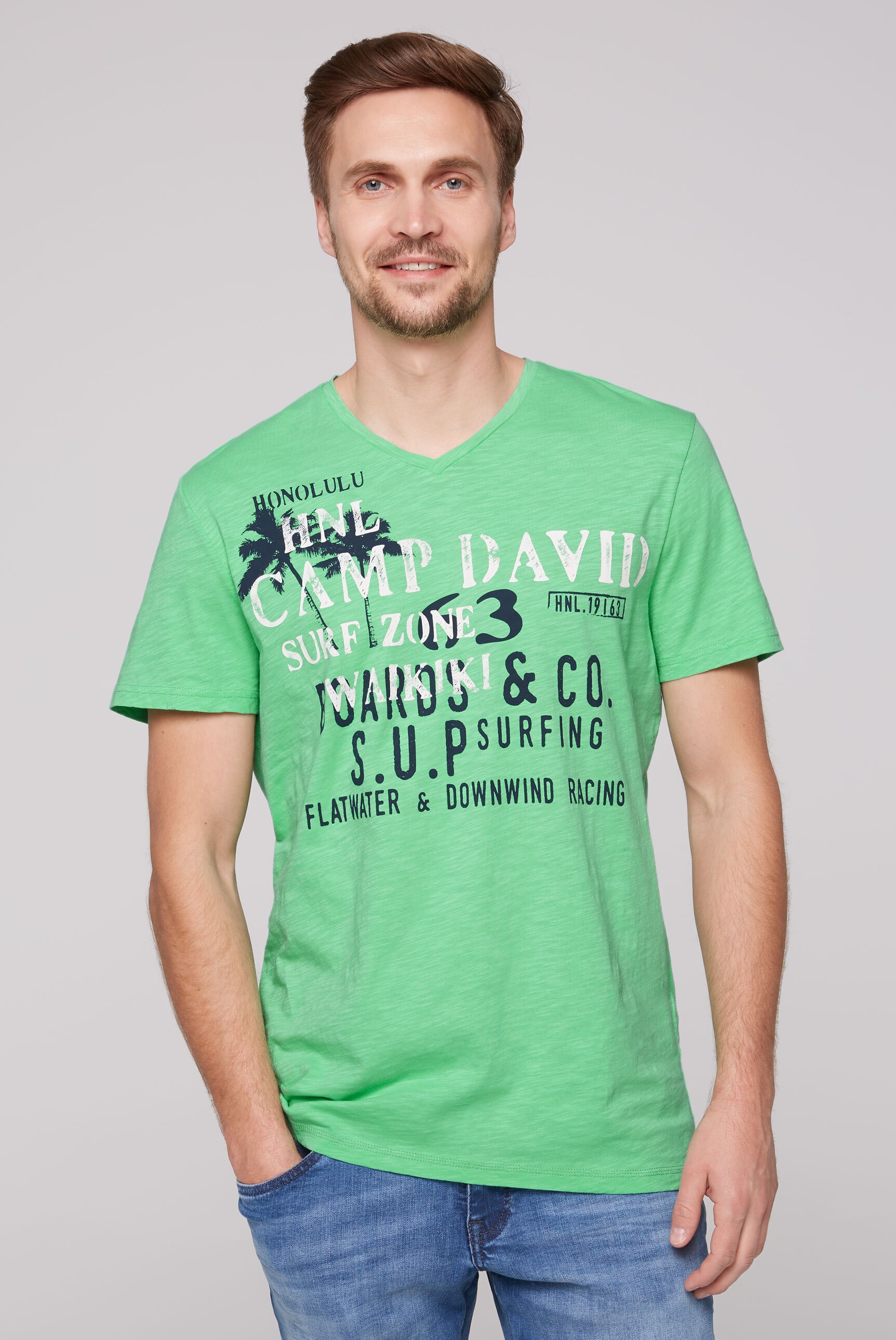 CAMP DAVID V-Shirt, aus Baumwolle