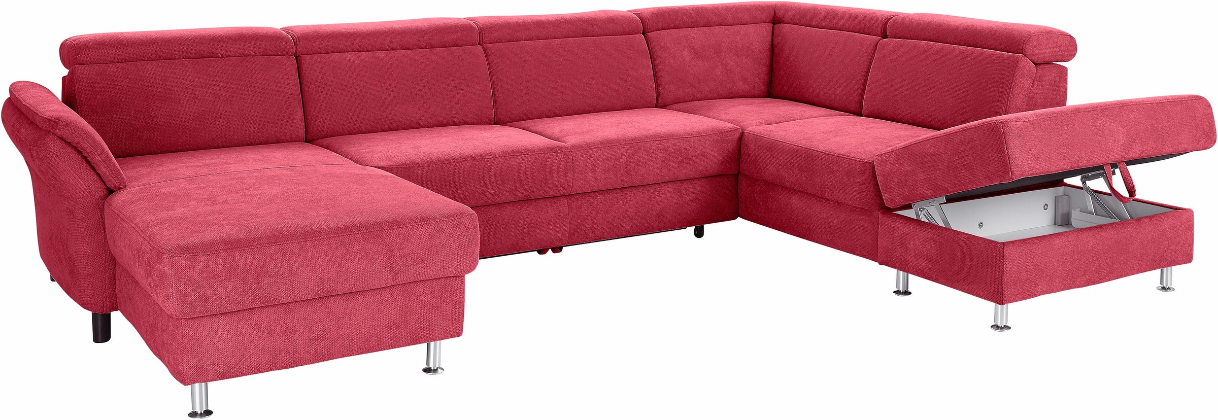 sit&more Wohnlandschaft »Avignon U-Form«, wahlweise mit Bettfunktion und Stauraum, inklusive Kopfteilverstellung