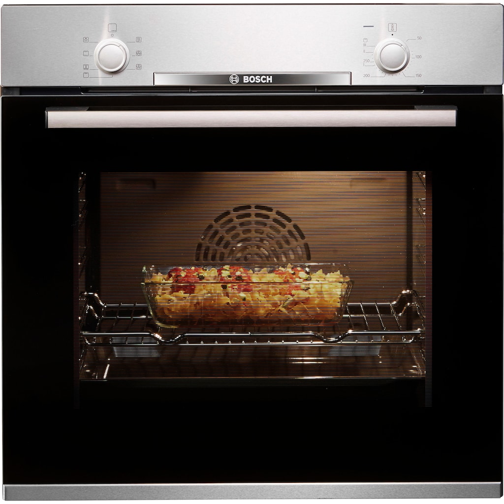 BOSCH Einbaubackofen »HBA530BR1«, 2, HBA530BR1, mit Teleskopauszug nachrüstbar, ecoClean Direct