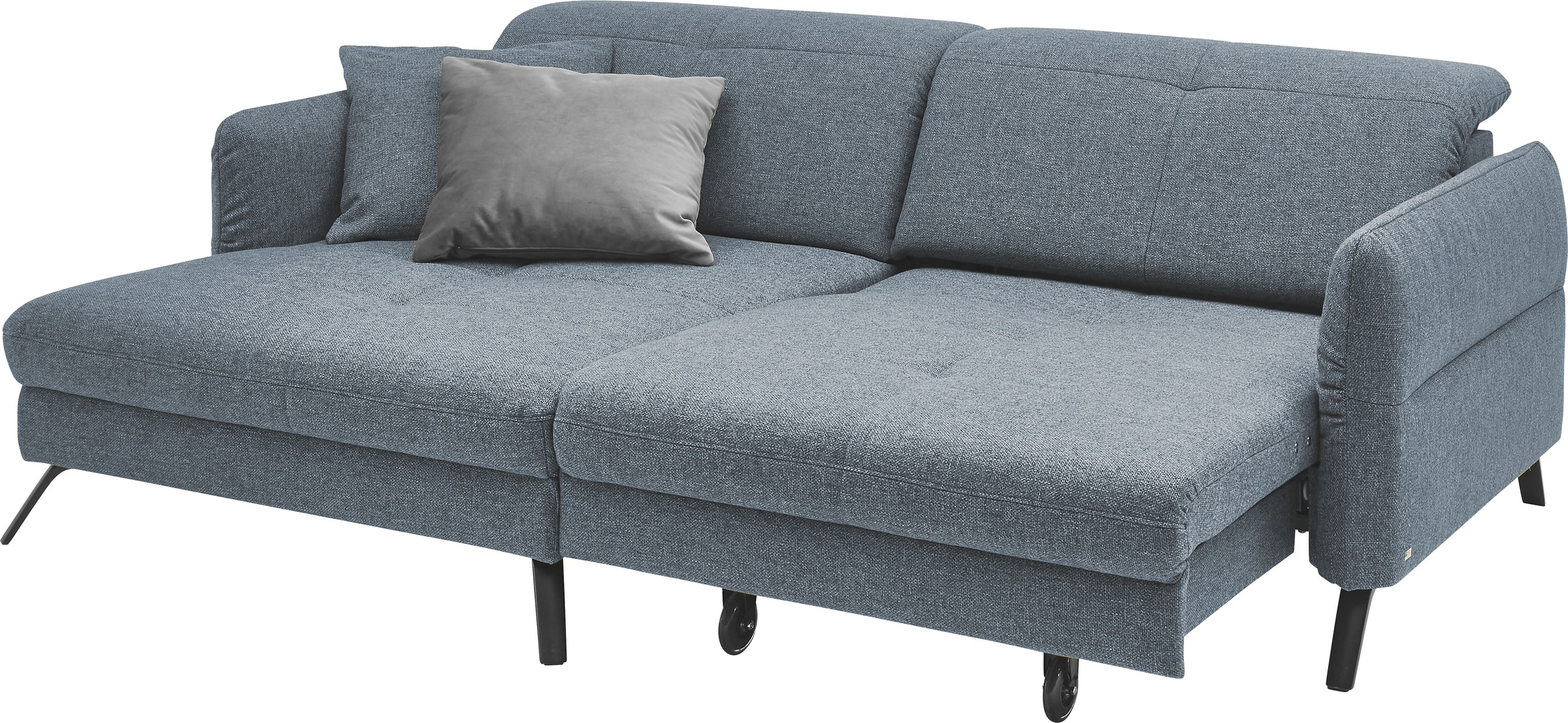 set one by Musterring Ecksofa »SO 4400 V«, wahlweise mit motorischer Bettfunktion & Kopfverstellung, Fuß schwarz