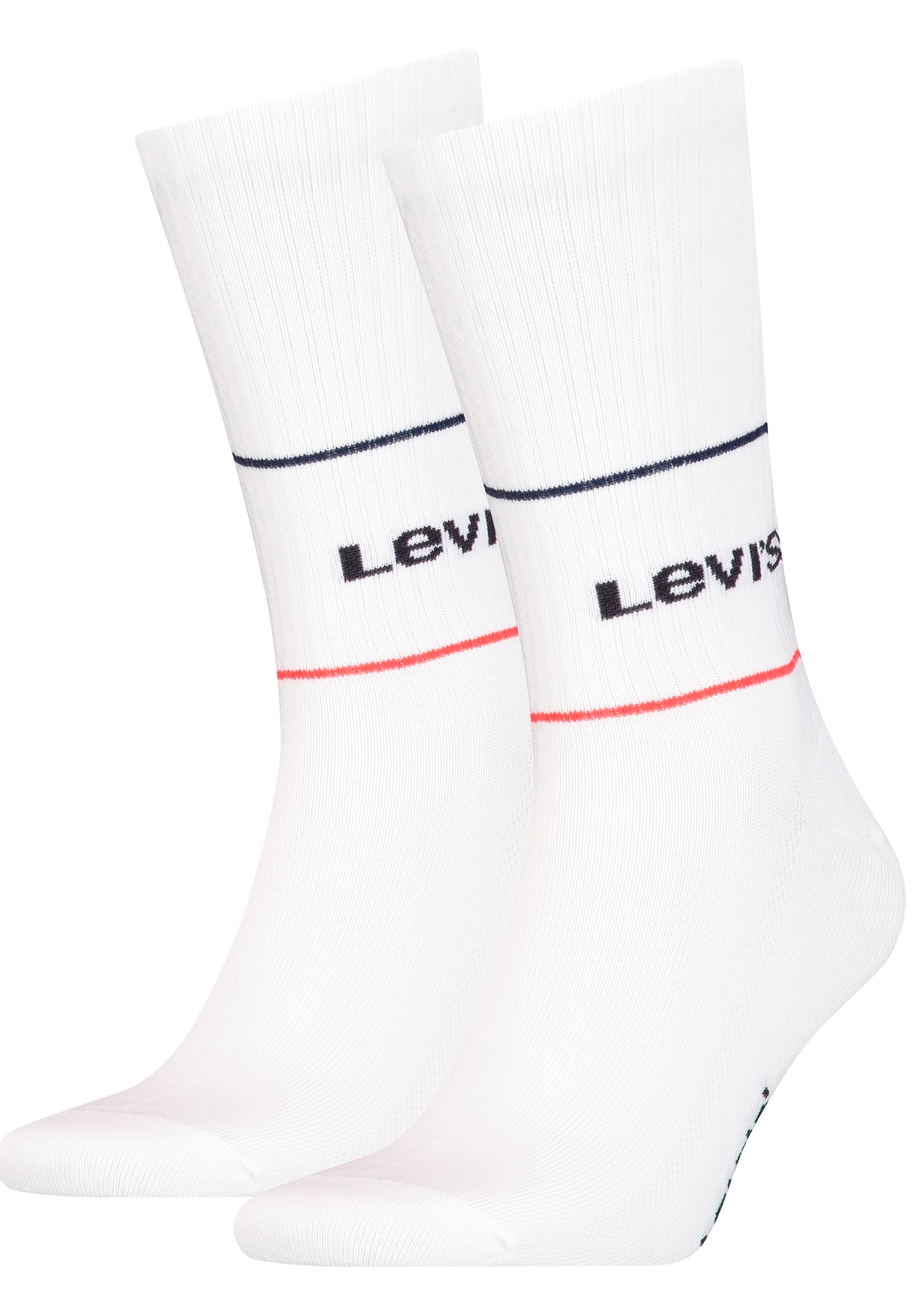 Sportsocken, (Packung, 2 Paar), LEVIS SHORT CUT LOGO SPORT 2P