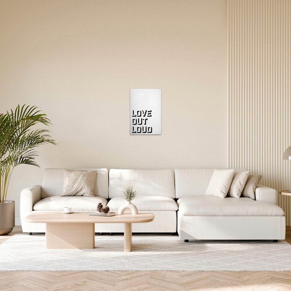 A.S. Création Leinwandbild »Love Out Loud - Wandbild Schwarz Weiß Keilrahmen Kunst«, (1 St.), Canvas...