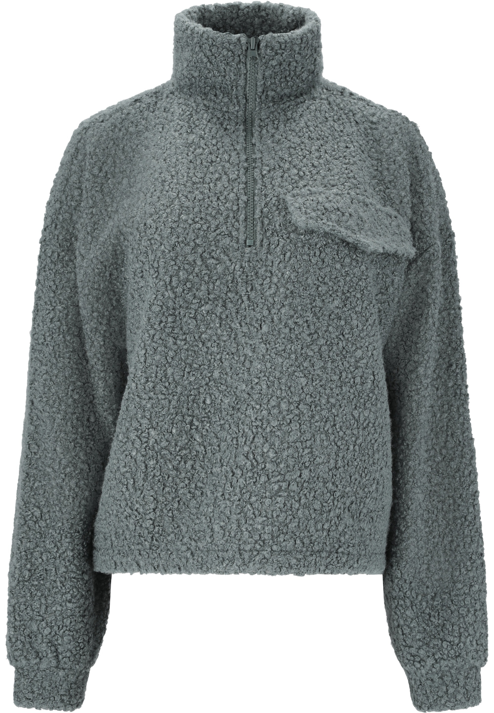 ATHLECIA Strickpullover »Florrie«, mit Teddy-Fleece und halbem Reißverschluss