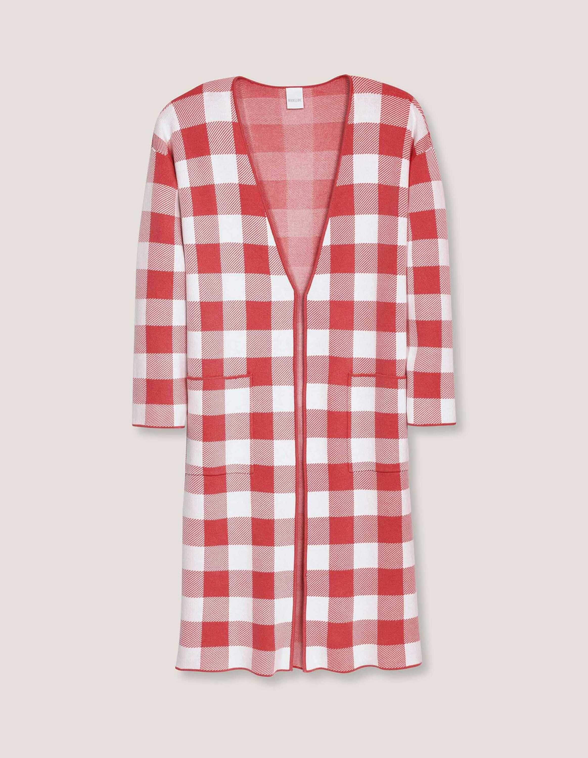 MADELEINE Langmantel "Mantel Verschlussloser Strickmantel in Karo-Jacquard" günstig online kaufen