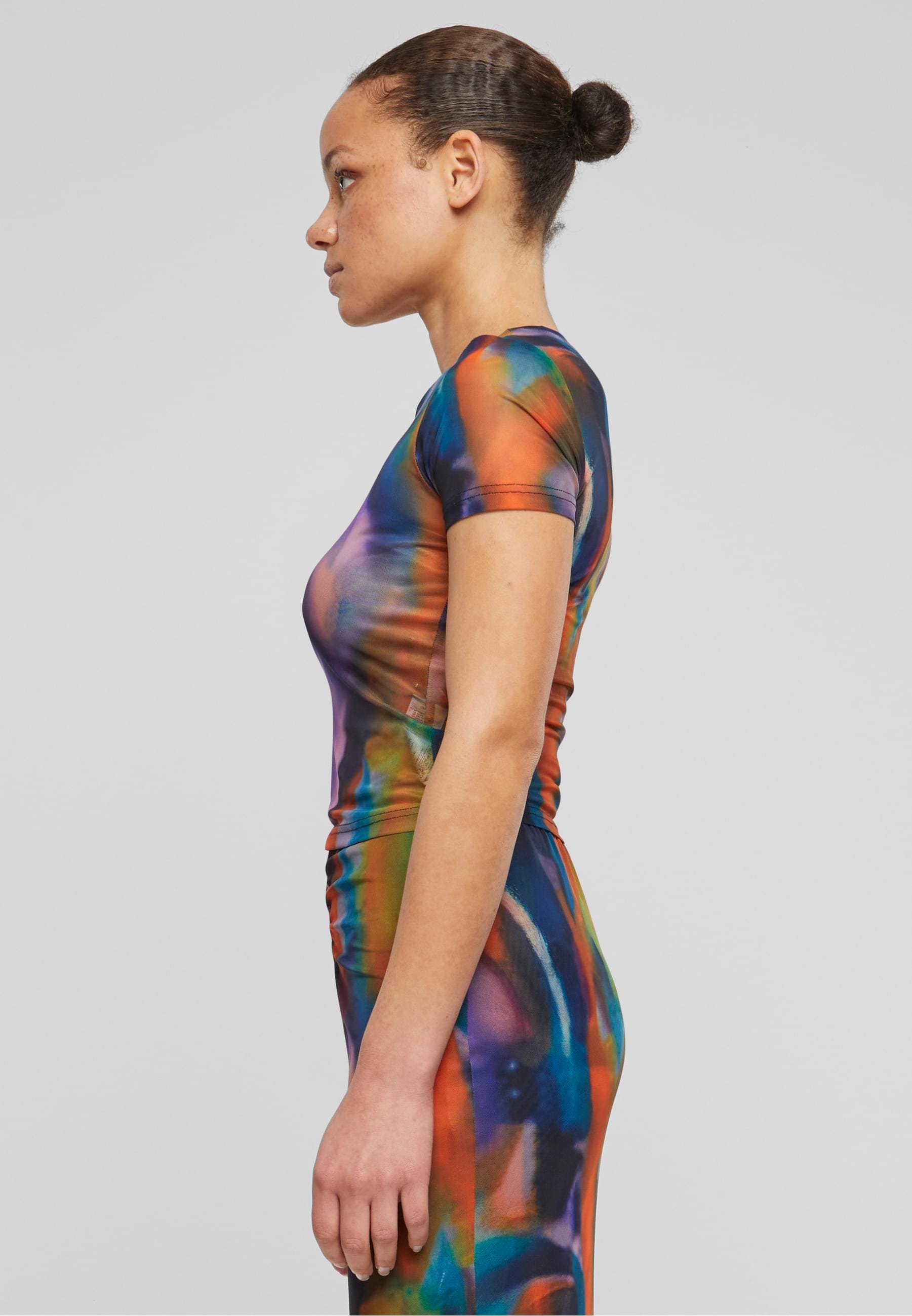 URBAN CLASSICS T-Shirt »Urban Classics Damen Ladies AOP Mesh Tee«, (1 tlg.)