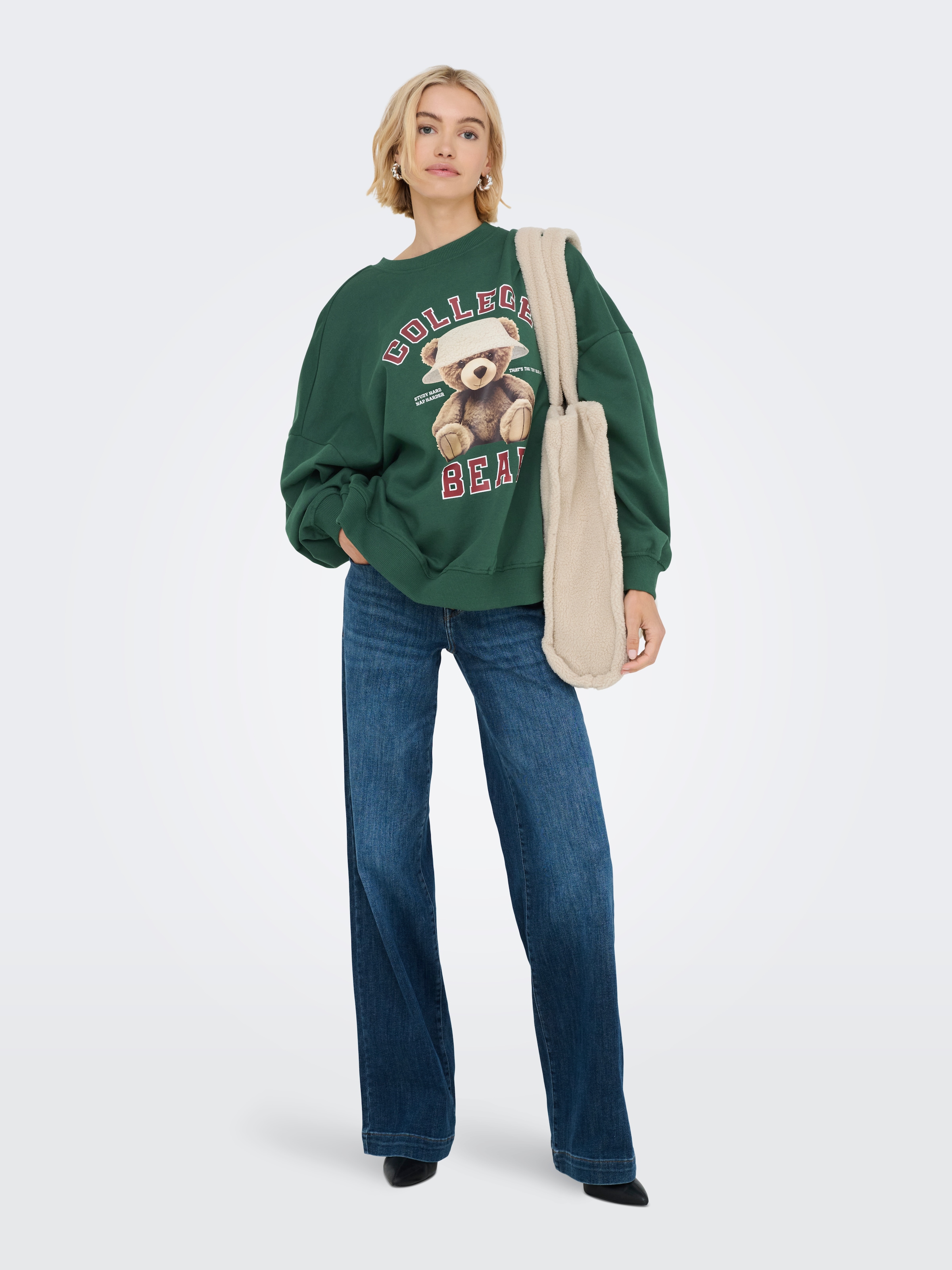 ONLY Sweatshirt »ONLBILA L/S BEAR O-NECK SWT«