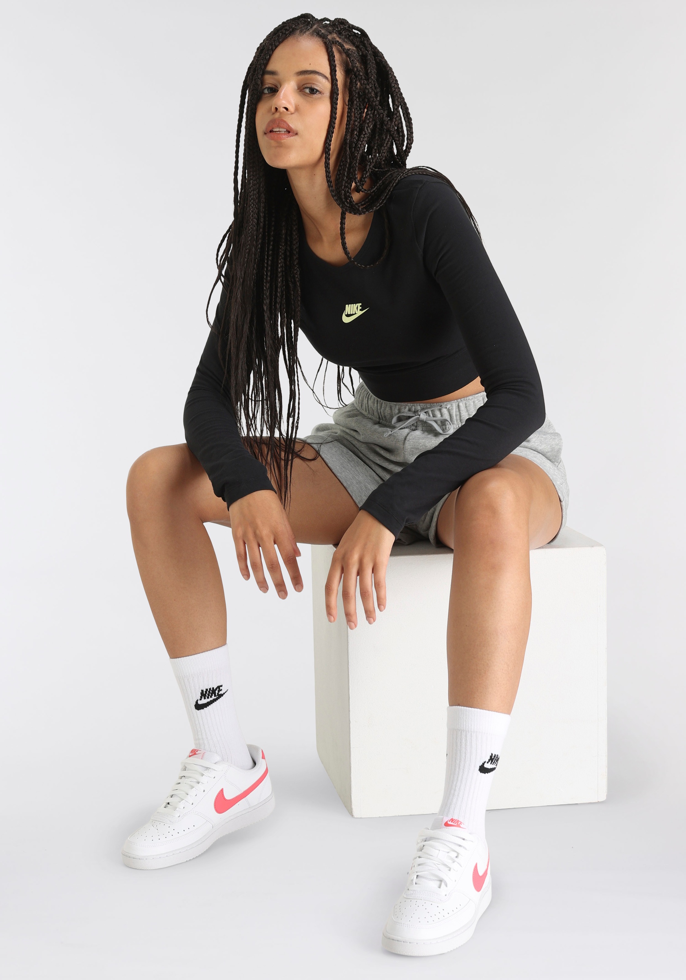 Nike Sportswear Langarmshirt »W NSW LS CROP TOP DNC« bestellen | BAUR