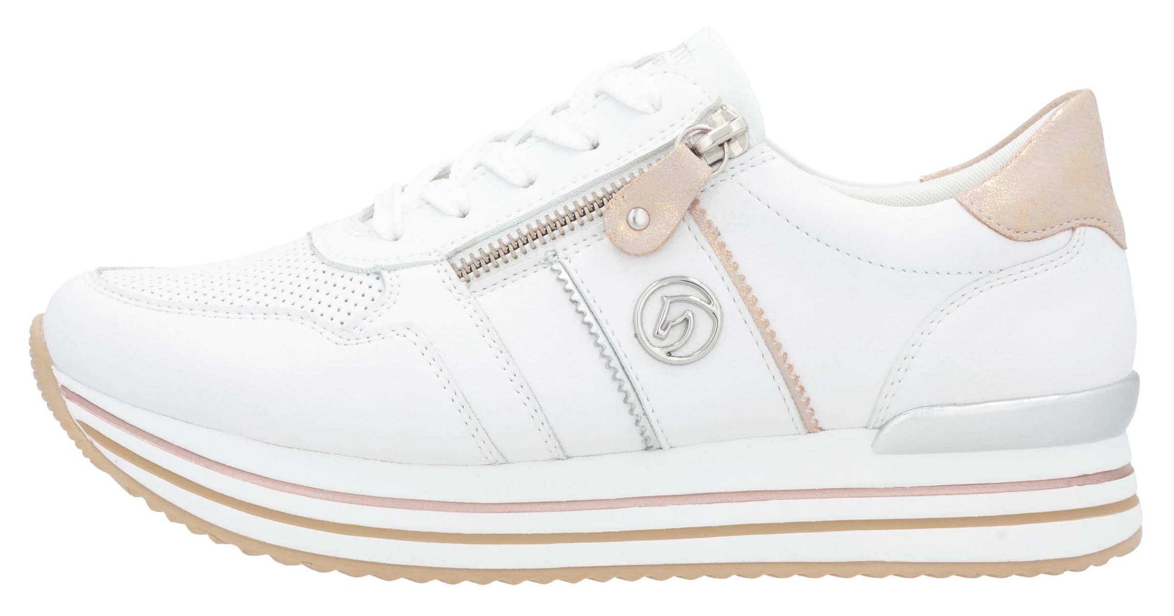 Remonte Plateausneaker, Freizeitschuh, Halbschuh, Schnürschuh mit seitlichem Reißverschluss