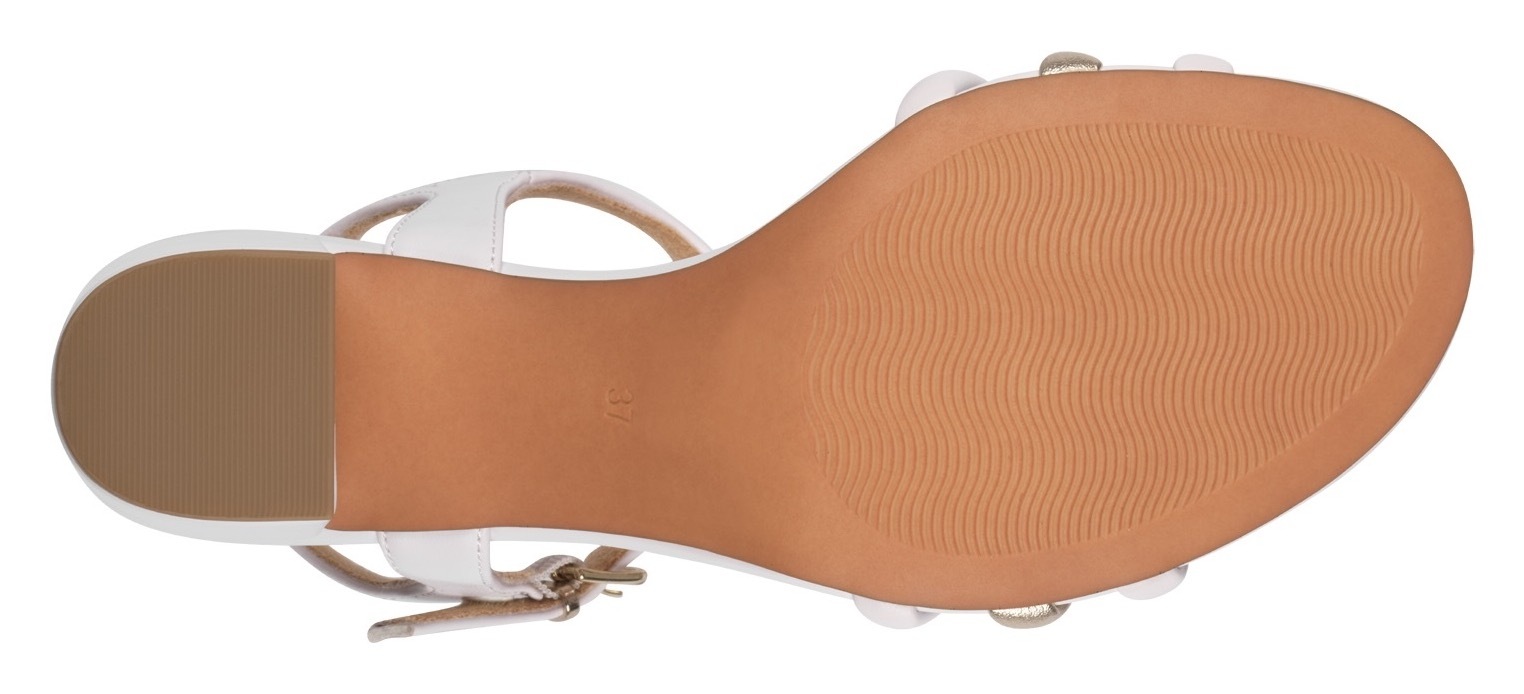 MARCO TOZZI by GMK Sandalette, Blockabsatz, Riemchensandale, Sommerschuh mit glänzenen Herzchen