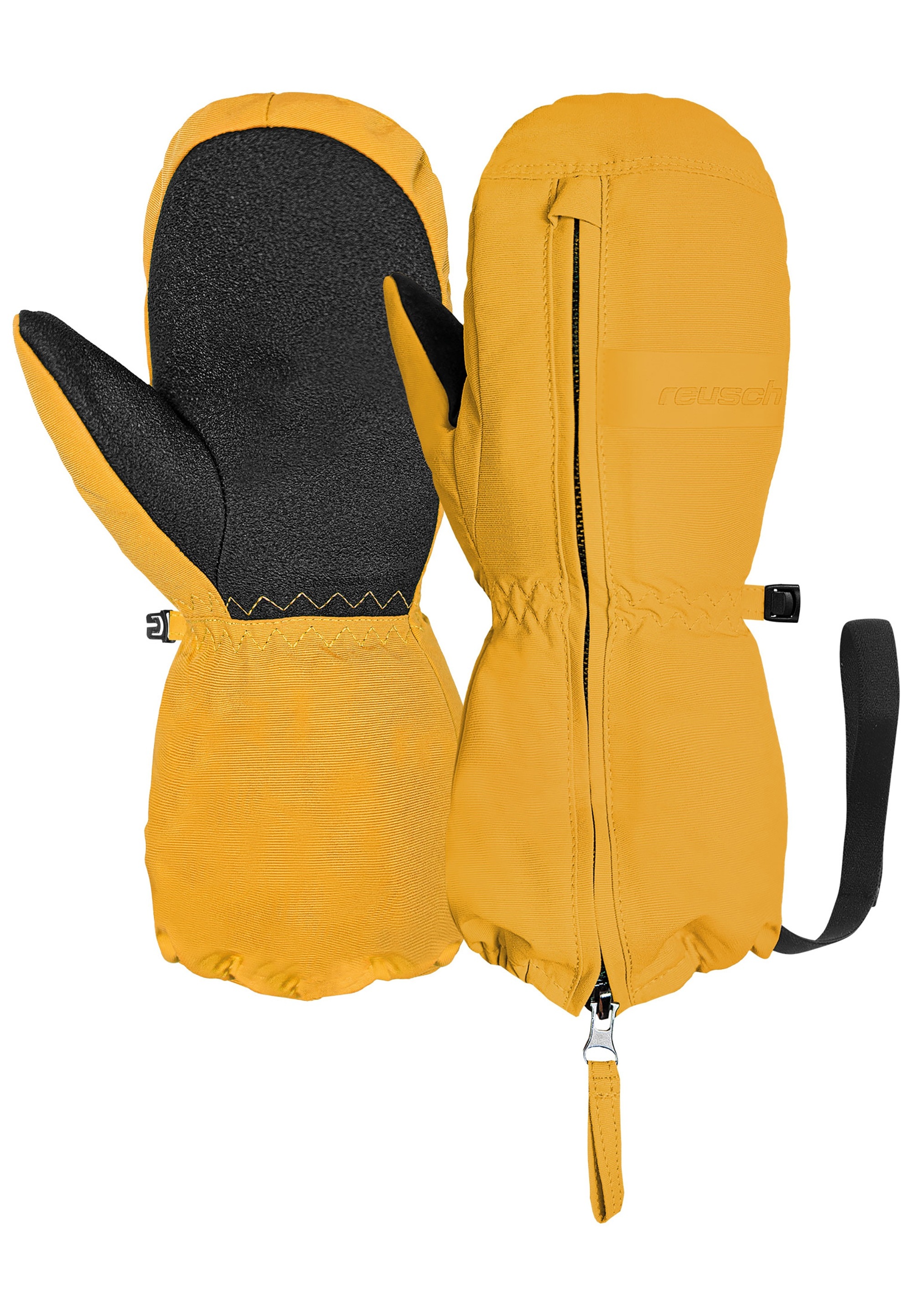 REUSCH Kinder Fäustlinge "Moritz Mitten"gelb, Gr. 4, mehrfarbig, 50% Polyester, 30% Polyamid, 20% Polyurethan, Handschuhe, mit wärmender und