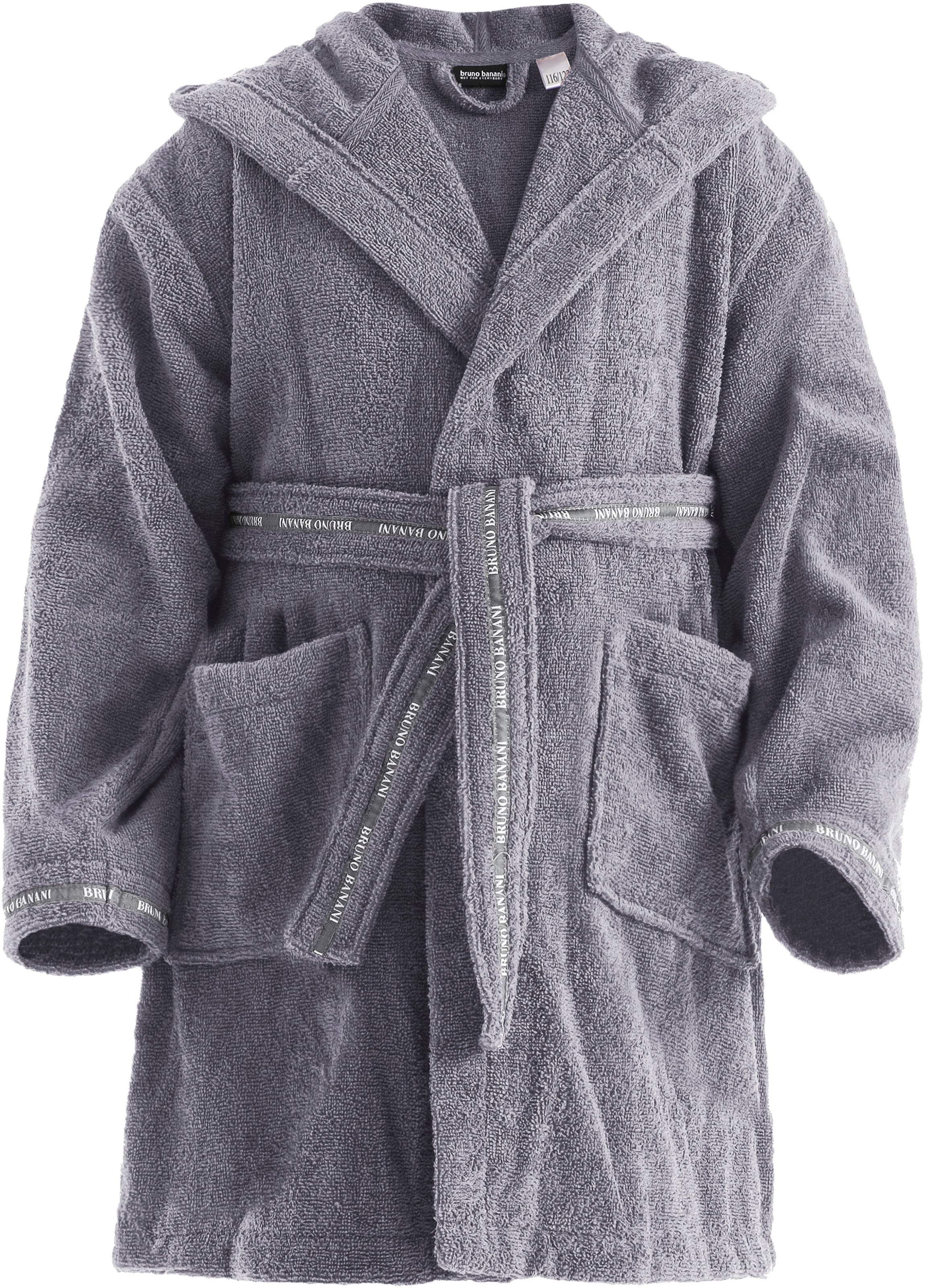 Bruno Banani Kinderbademantel »Danny, Ideal für Zuhause, Schwimmbad oder im Urlaub«, (1 St.), mit Logostreifen, aus 100% Baumwolle