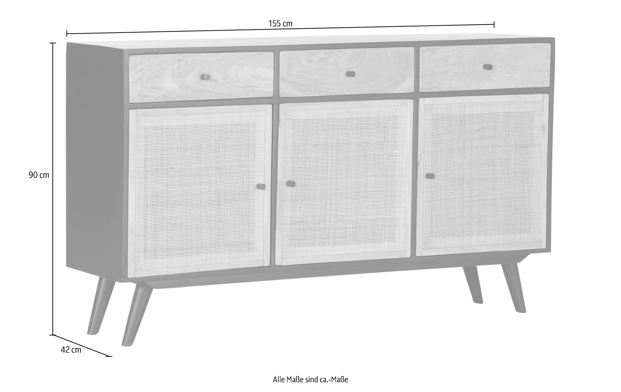 Gutmann Factory Sideboard »Linus«, Kommode, Breite 155 cm