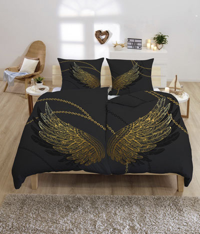 Bettwäsche »Gold-Line Bed in Gr. 135x200 cm«, (4 tlg.), elegante Bettwäsche mit...