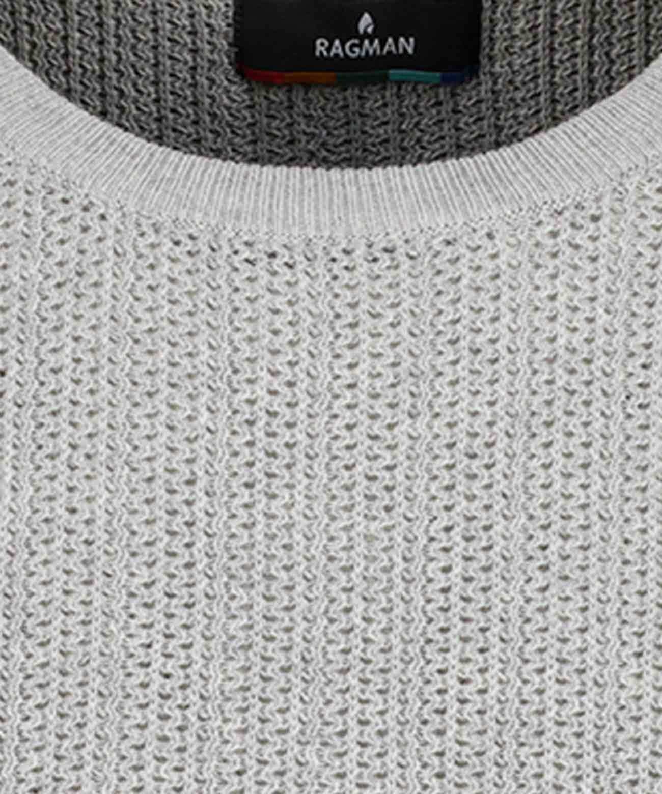 RAGMAN Crew Neck Sweater Stone Gray Size 52 3