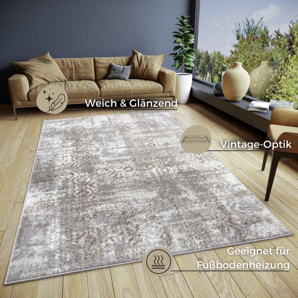 HANSE Home Teppich »Style«, rechteckig, 13 mm Höhe, Vintage, Kurzflor, Orient Optik, pflegeleicht, robust, glänzend