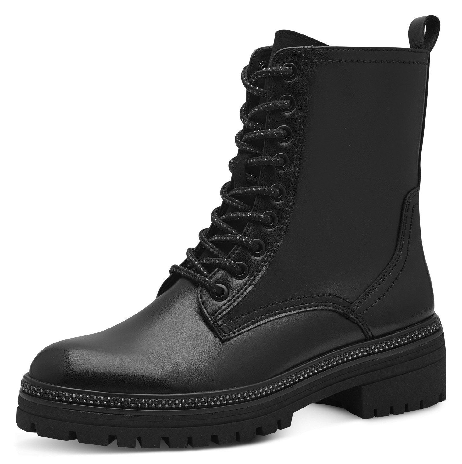 MARCO TOZZI Schnürstiefelette, Blockabsatz, Schnürboots mit Nieten am Sohen günstig online kaufen