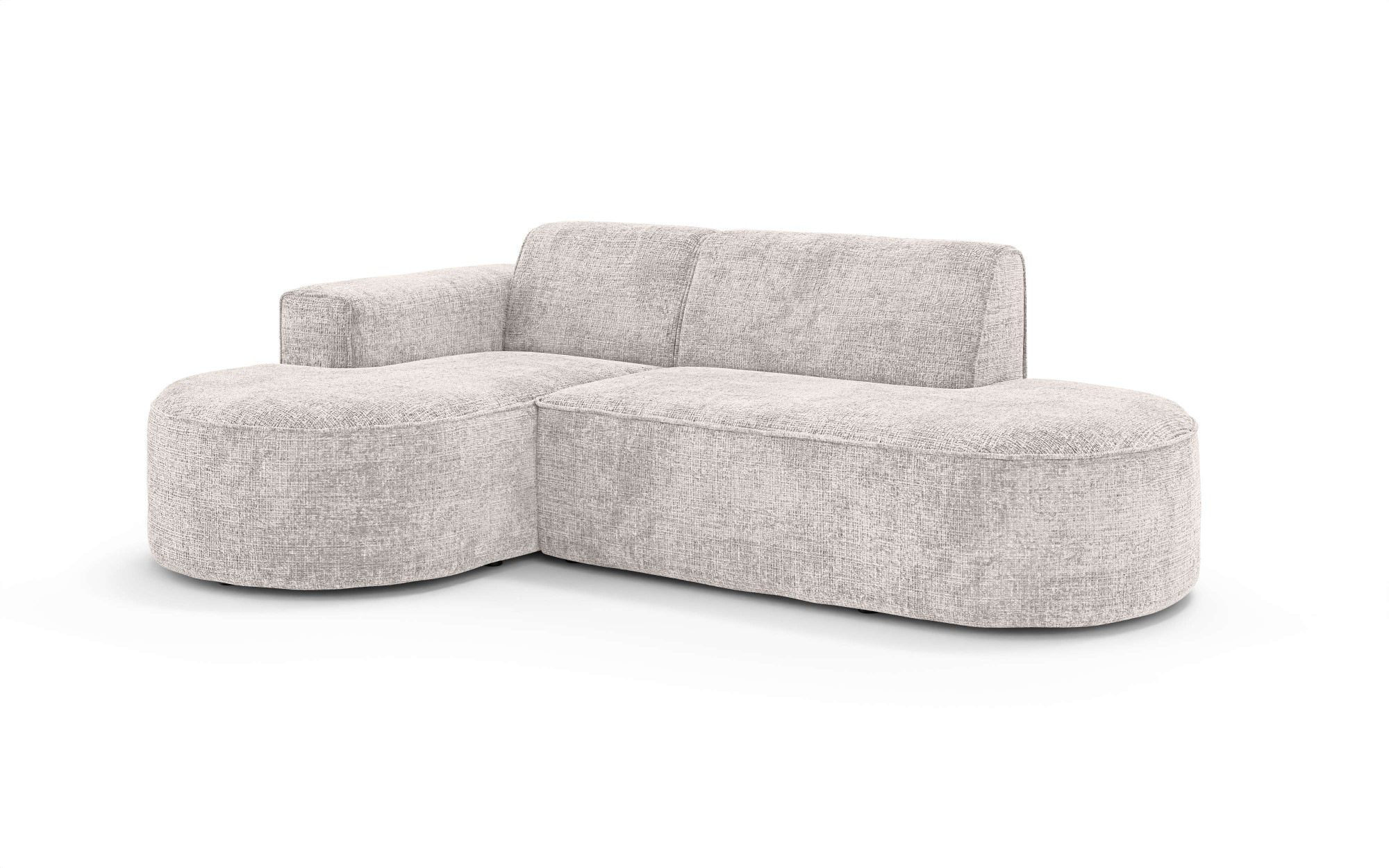 OTTO home Ecksofa »ADELLA Design-Sofa mit Recamiere rechts/links, 248/159/76 cm«, L-Form mit Wellenunterfederung, runde Form, auch in Cord