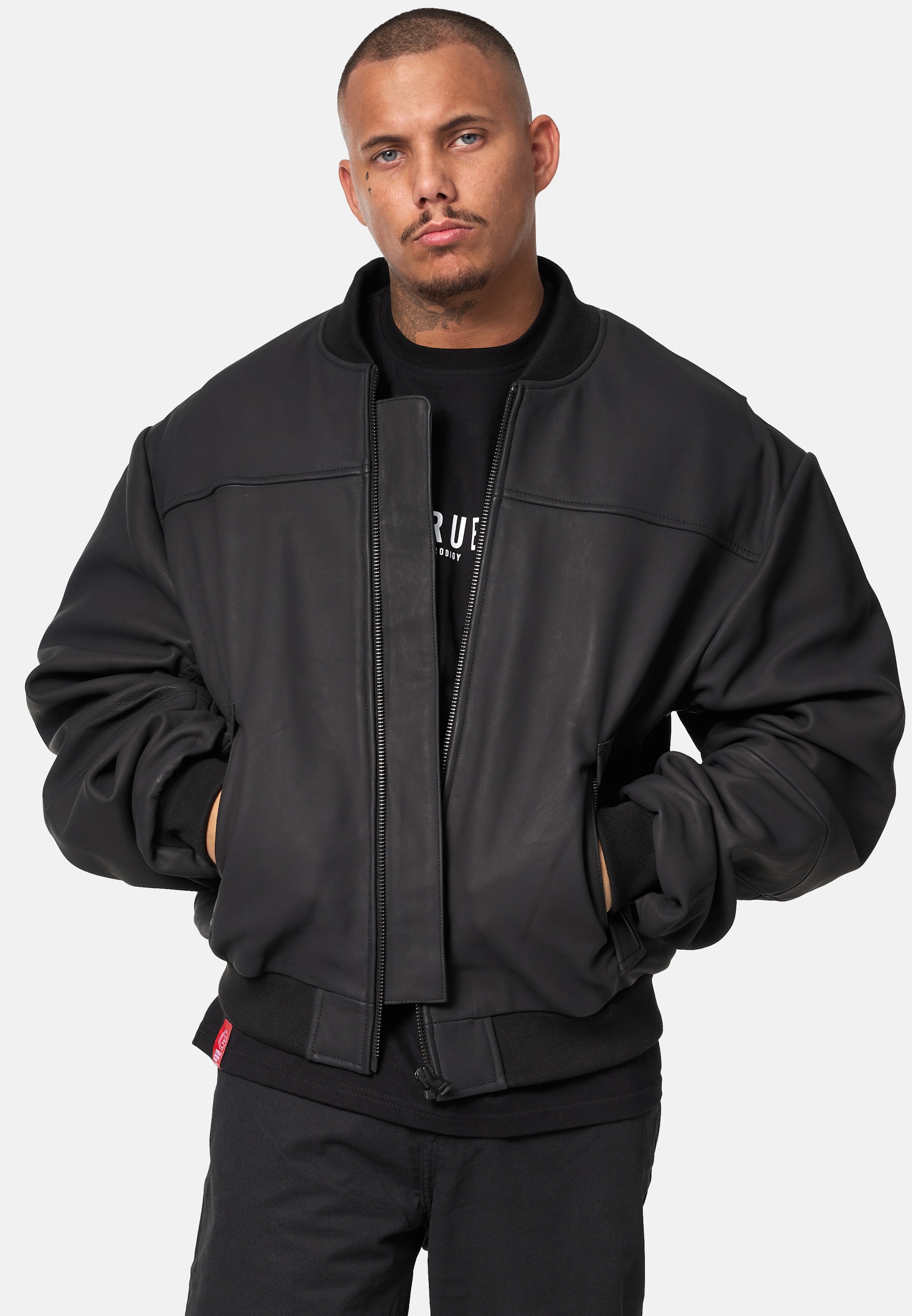 trueprodigy Lederjacke »Nazar Bomberjacke aus Leder mit Reißverschluss« ohne Kapuze