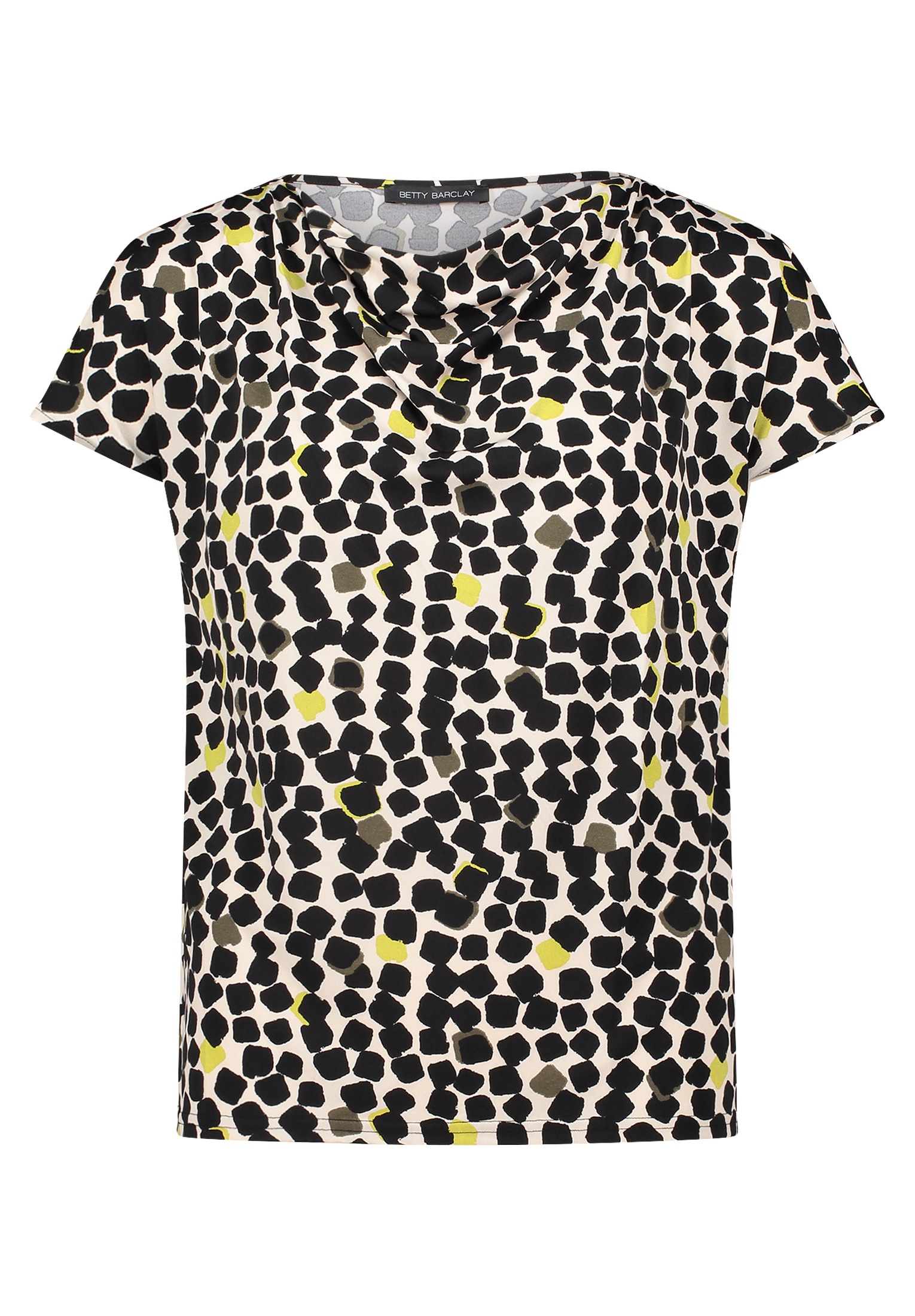 Betty Barclay Kurzarmshirt »Betty Barclay Printshirt mit Wasserfallausschnitt«, (1 tlg.), Material