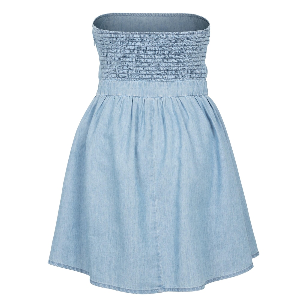 URBAN CLASSICS Shirtkleid »Urban Classics Damen Ladies Denim Bandeau Dress«, (1 tlg.)