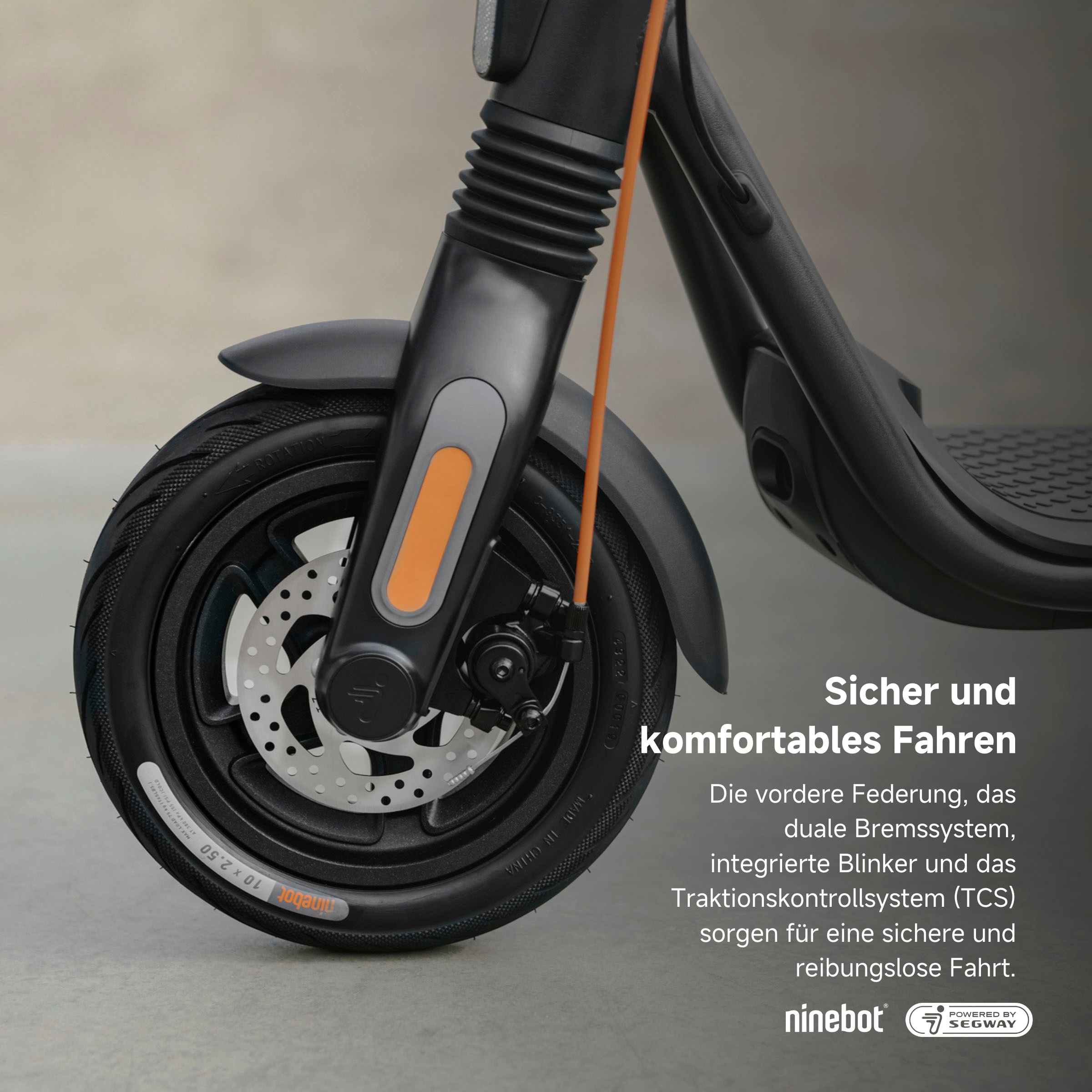 ninebot by Segway E-Scooter »KickScooter F2 PRO D«, mit Straßenzulassung, bis zu 55 km Reichweite, klappbar