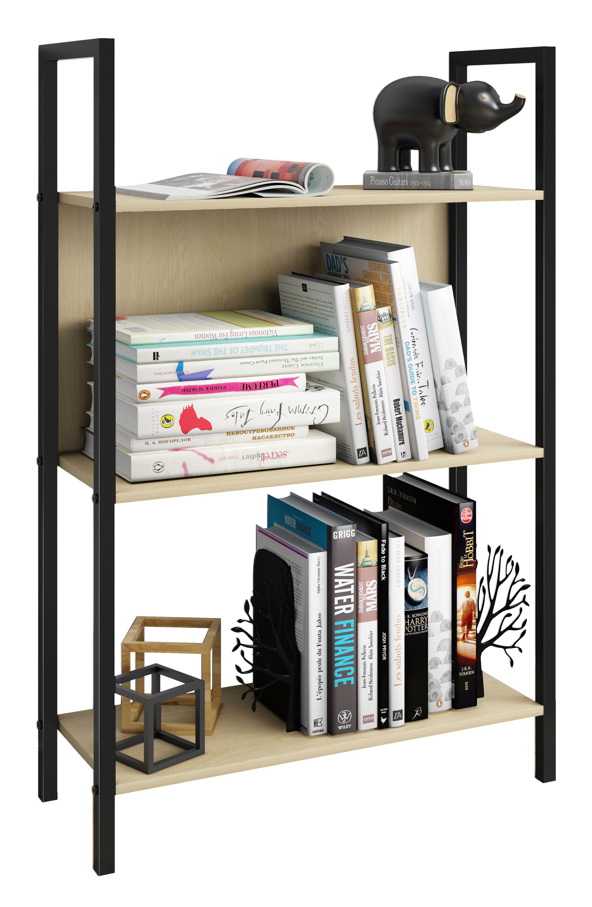 VCM Standregal "Holz Metall Stand Regal Büro Bücher Flakos 3fach" günstig online kaufen