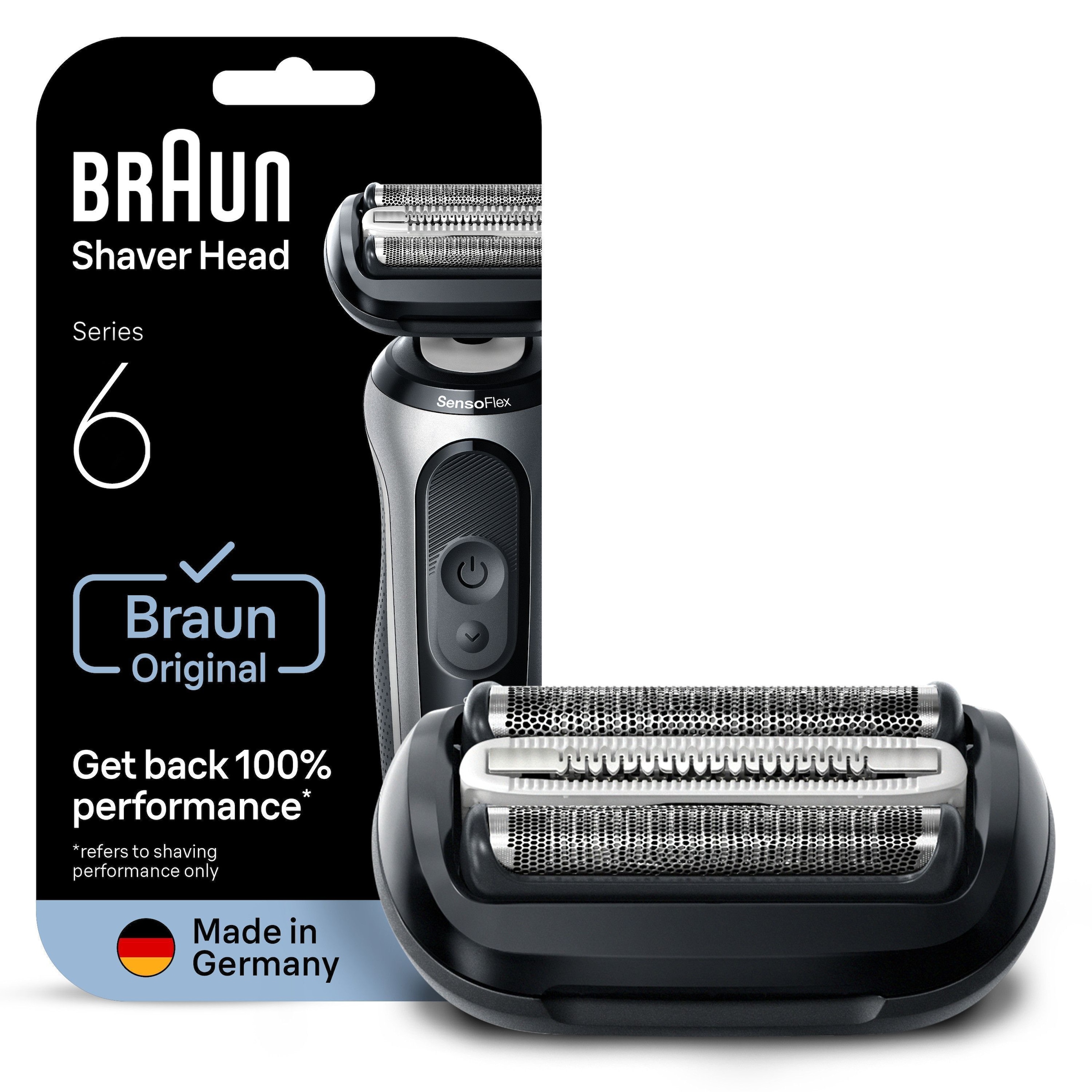 BRAUN Herren Ersatzscherkopf "Series 6 64B", schwarz, Scherköpfe, Kompatibel mit Braun Series 6 Rasierern der Generation 60, 61 und 62