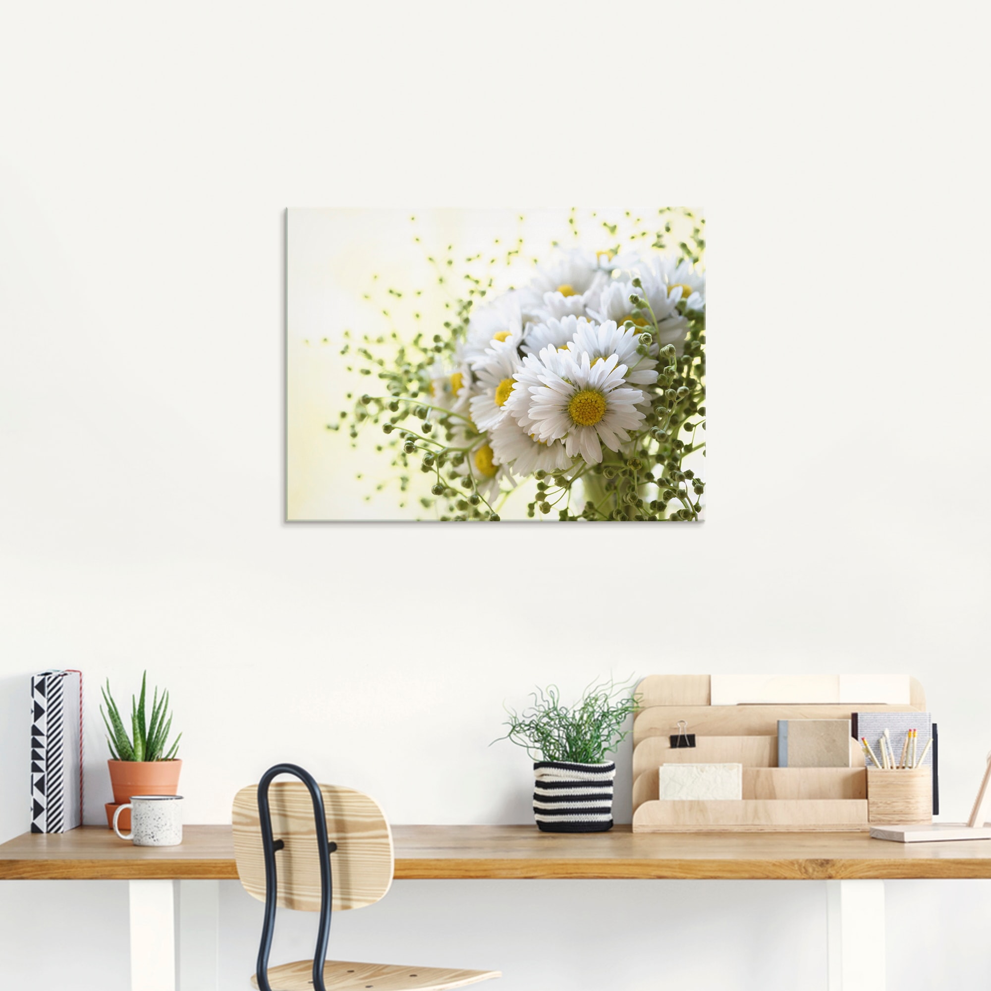 Artland Glasbild »Gänseblümchen und Hofstaat«, Blumen, (1 St.), in verschiedenen Größen