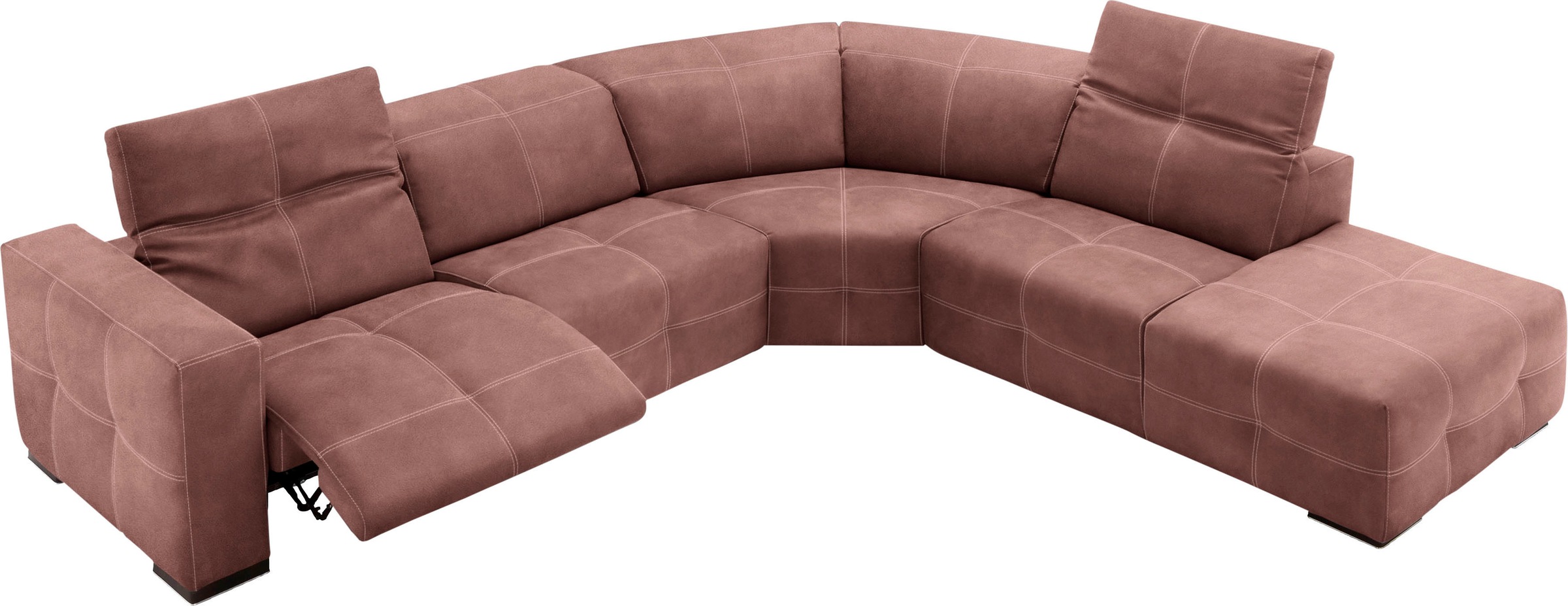 Egoitaliano Ecksofa "Sauvanne, Designsofa der Extraklasse, elegant und bequem, L-Form" wahlweise mit elektrischer Relaxfunktion, Kopfteilverstellung