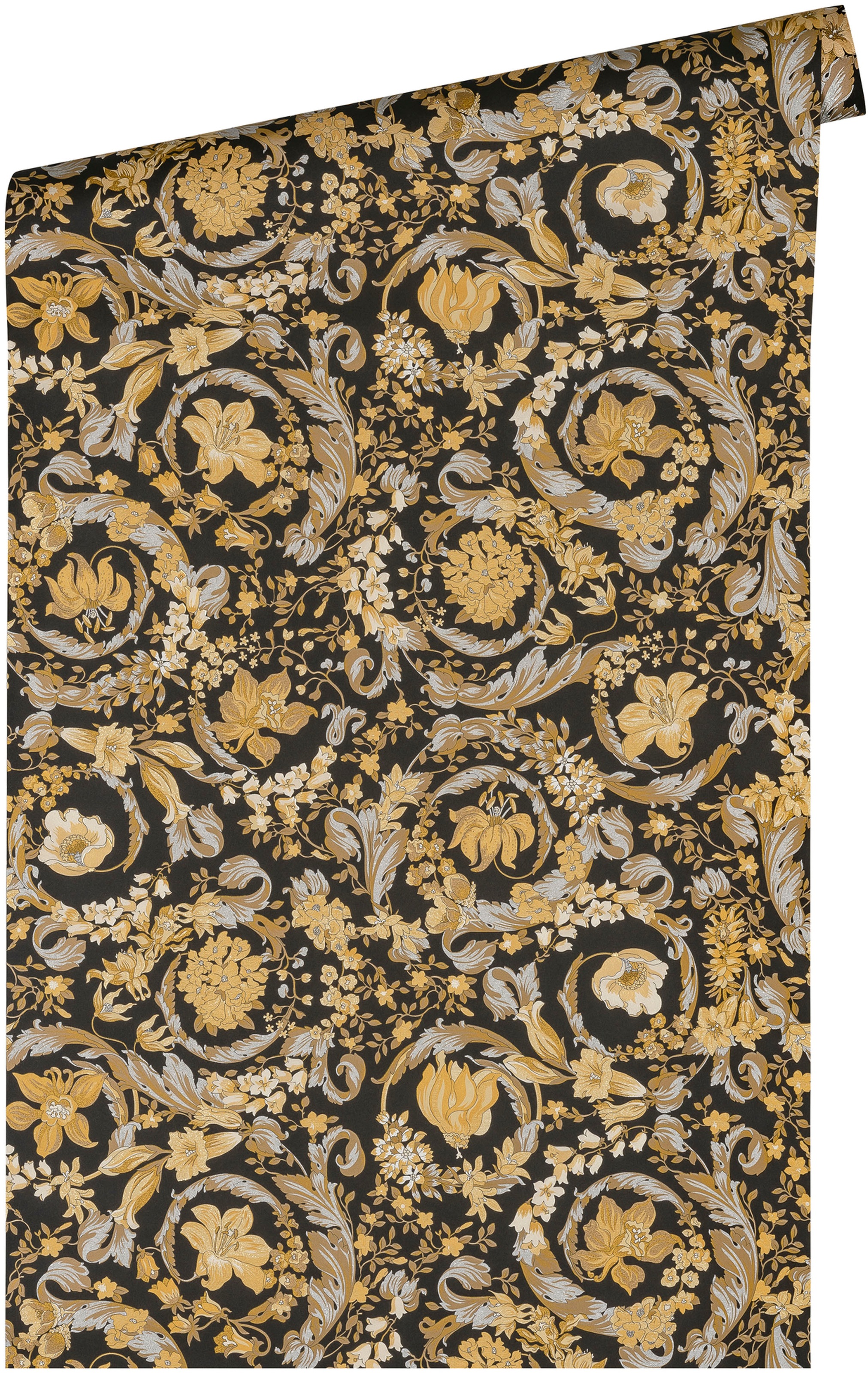 Versace Vliestapete »Wallpaper Versace 5 Floral«, leicht glänzend-gemustert-abstrakt, Designertapete Tapeten Wohnzimmer Schlafzimmer Küche Flur Design Optik