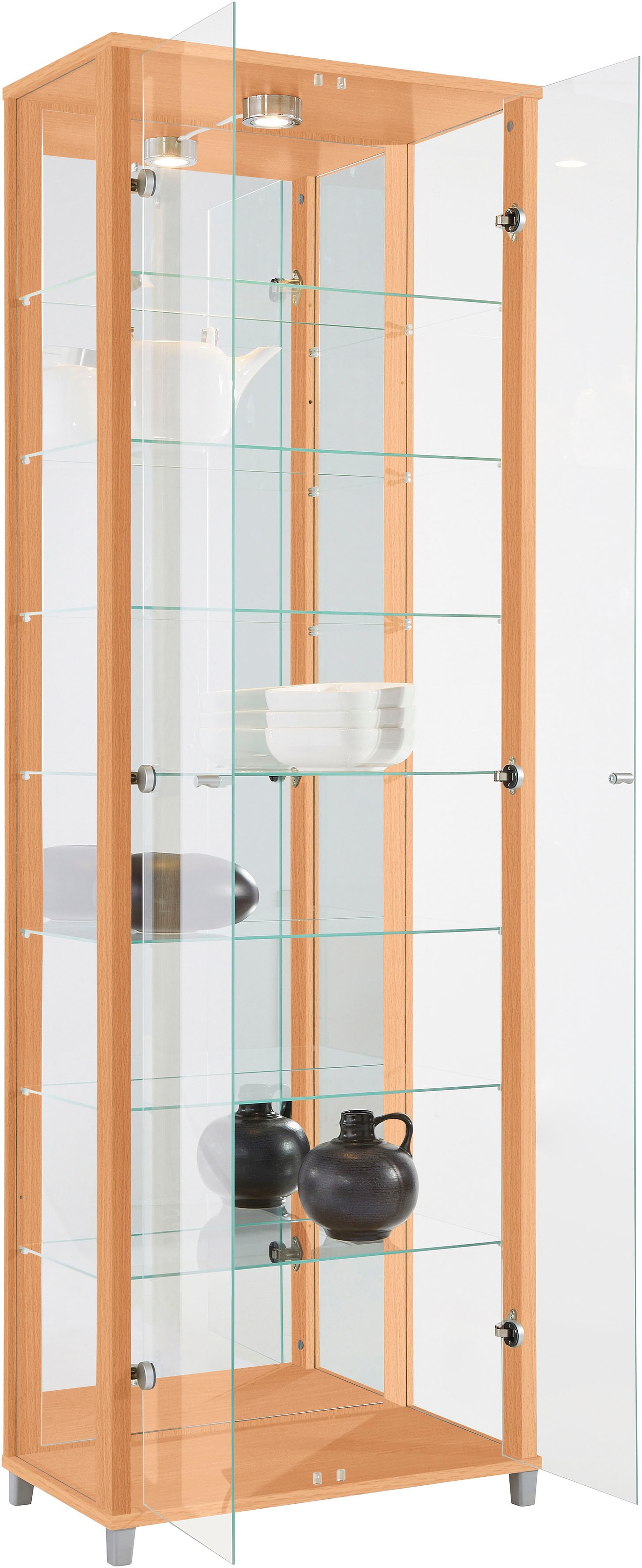 fif möbel Vitrine »OPTIMA«, Standvitrine/Glasvitrine 2x Glastür,perfekt für Sammler,Sammlervitrine