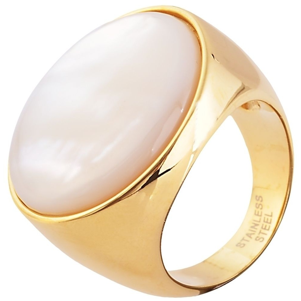 Adelia´s Fingerring »Damen Ring aus Edelstahl mit Perlmutt«