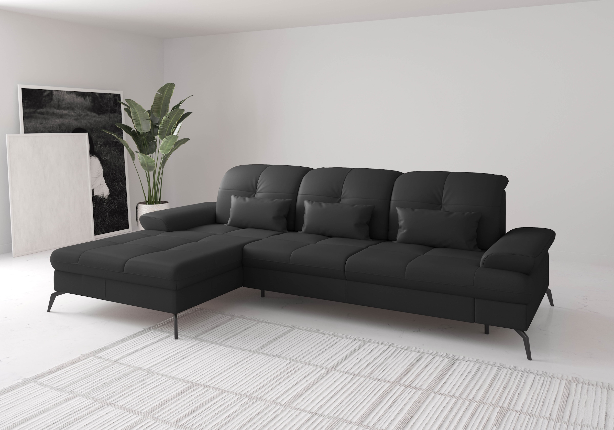 sit&more Ecksofa "Amica, L-Form, inkl. Sitztiefenverstellung & Armteilverstellung" wahlweise mit Schlaffunktion, Bettkasten und Kopfteilverstellung
