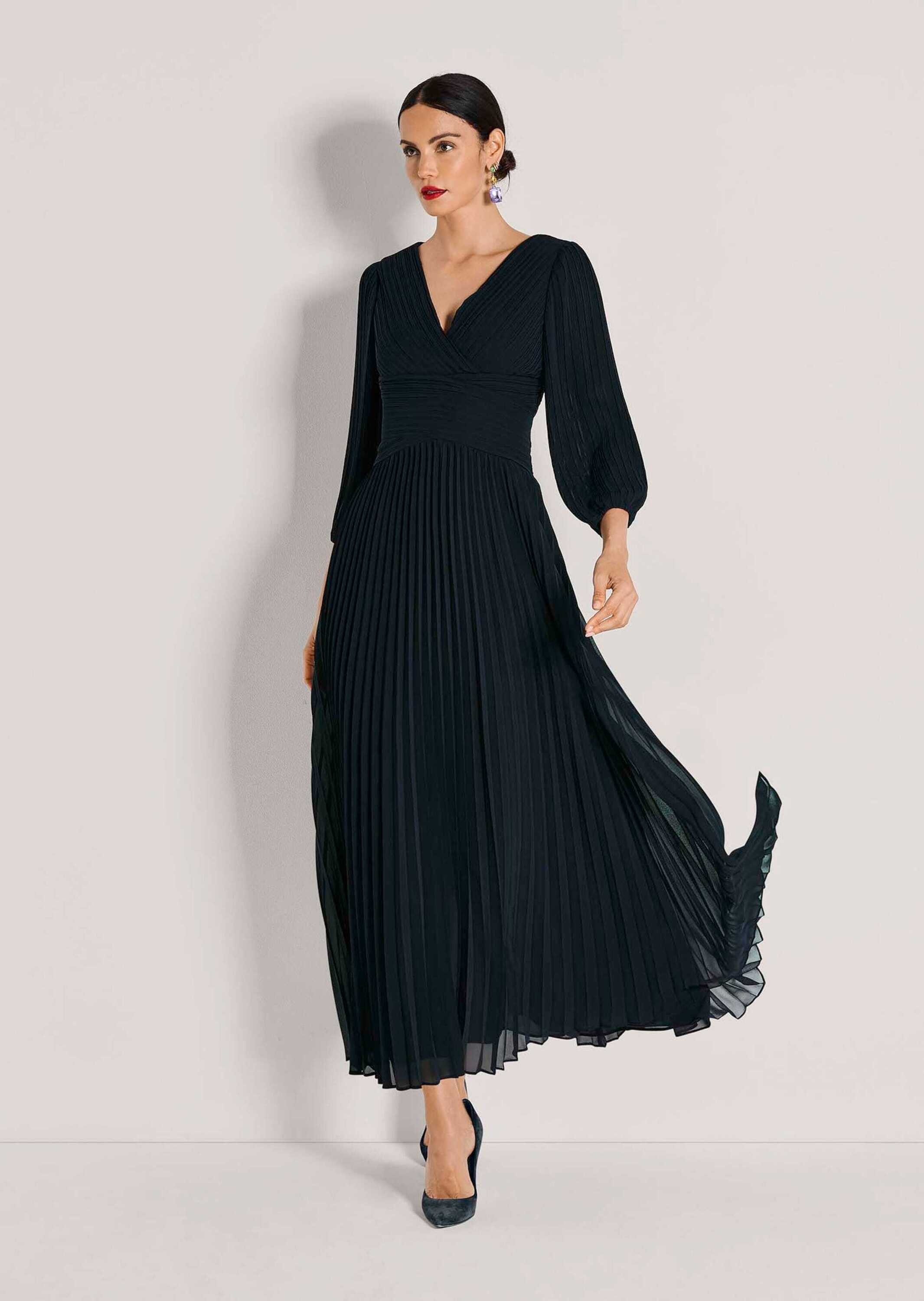 MADELEINE Plisseekleid "Abendkleid Chiffonkleid mit Wickel-Optik" Plissiert günstig online kaufen