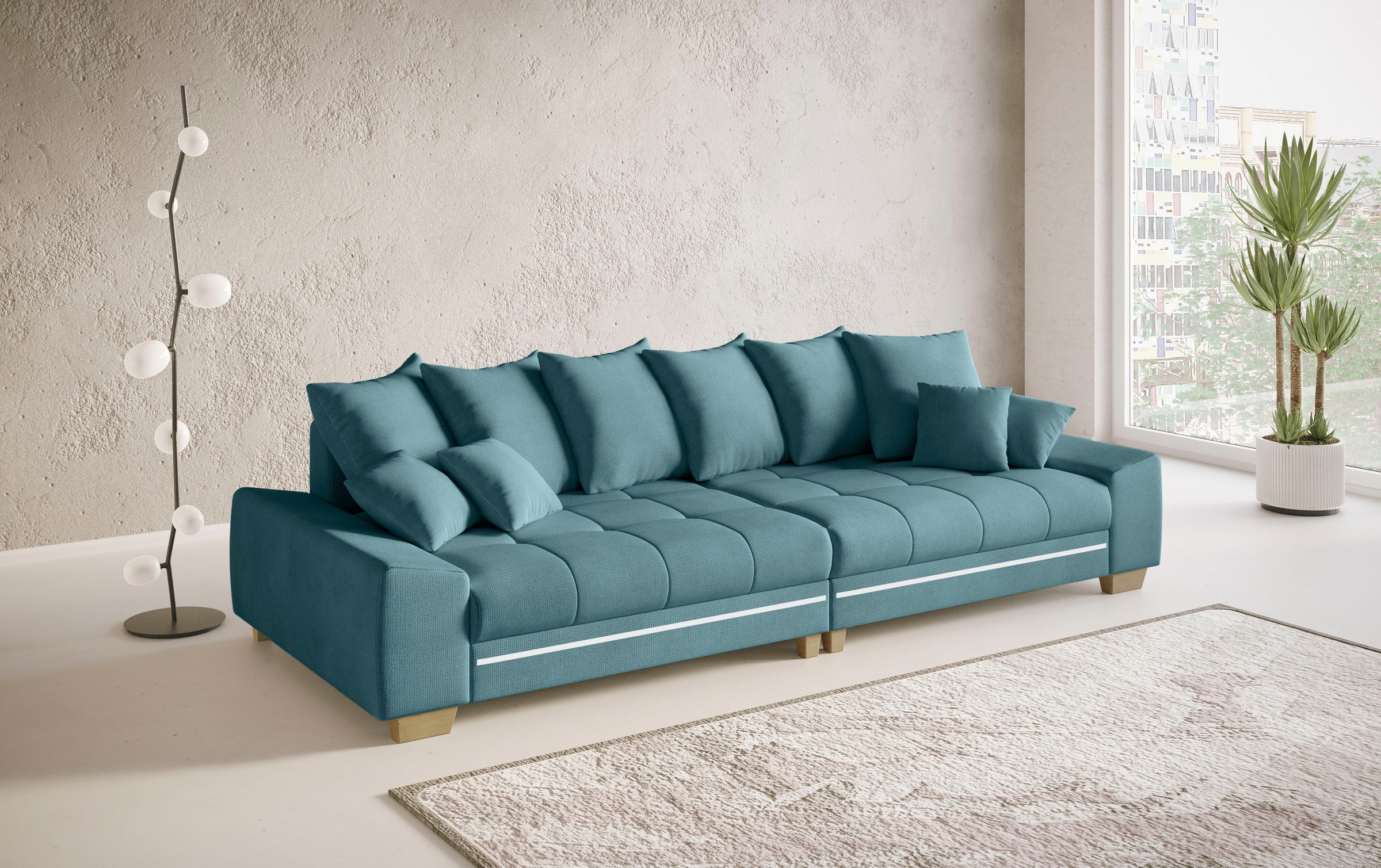 Mr. Couch Big-Sofa »Nikita II«, mit RGB-LED Beleuchtung, wahlweise mit Kaltschaum