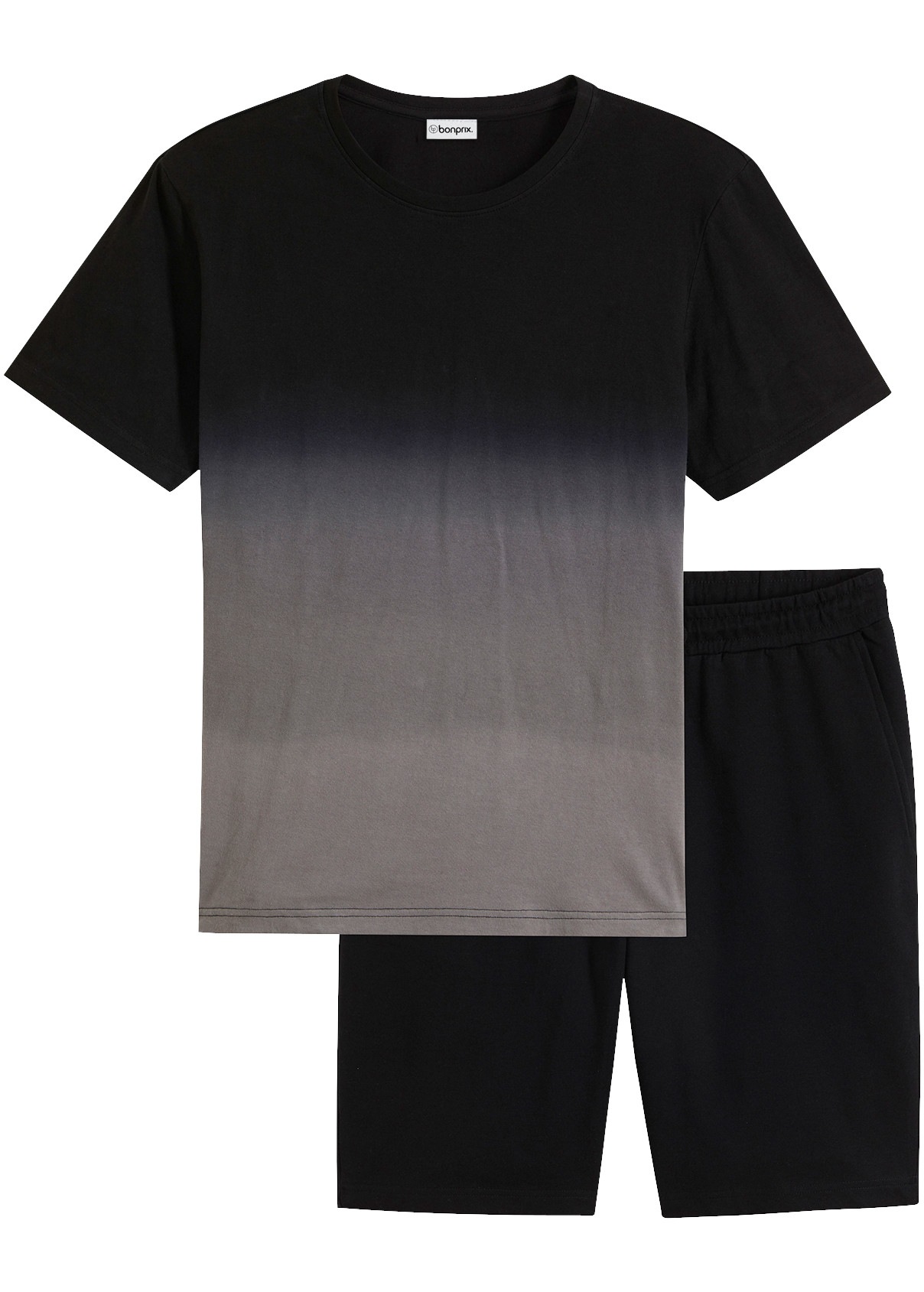 bonprix T-Shirt »T-Shirt und Sweat-Bermuda (2-tlg.Set) aus reiner Baumwolle« Set, 2er, 2 regular fit, Kurzarm, zweiteiliges Set mit Sweat-Bermuda