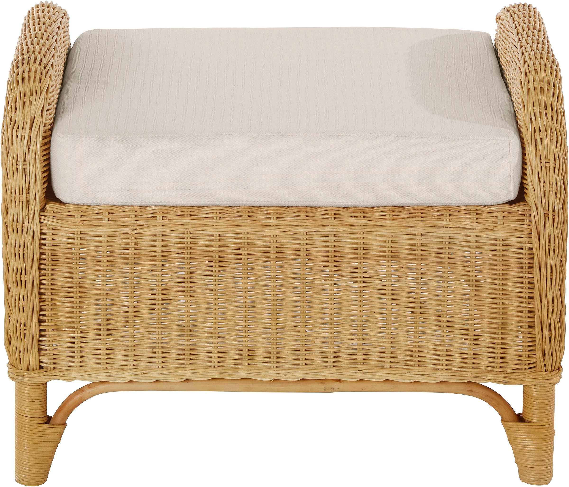 Home affaire Rattanstuhl »Frieda«, (Set), 2 St., mit Sitzhocker, inkl. Kissenauflagen
