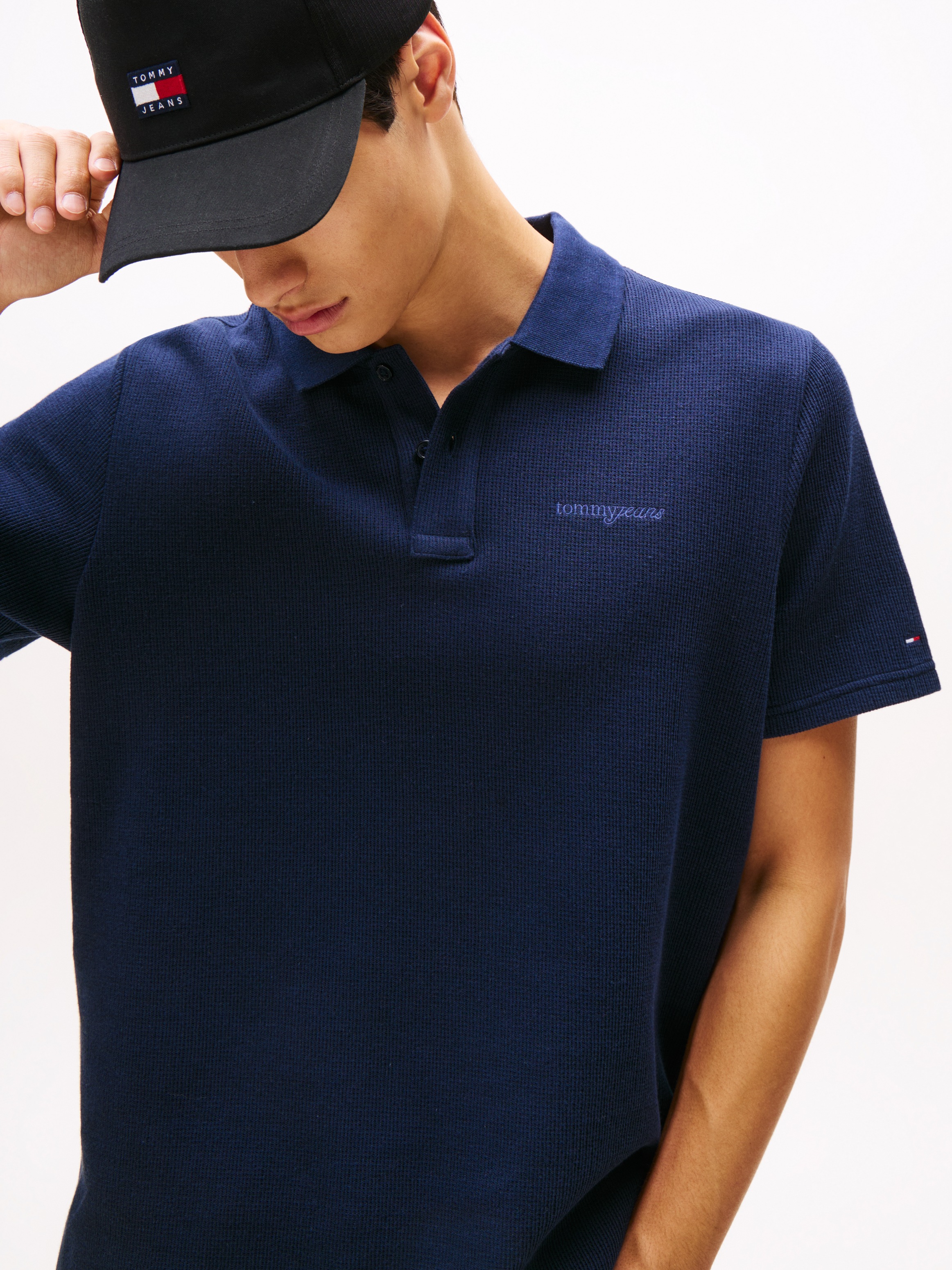 Tommy Jeans Poloshirt "TJM WAFFLE SCRIPT", regular fit, mit Struktur, Polok günstig online kaufen