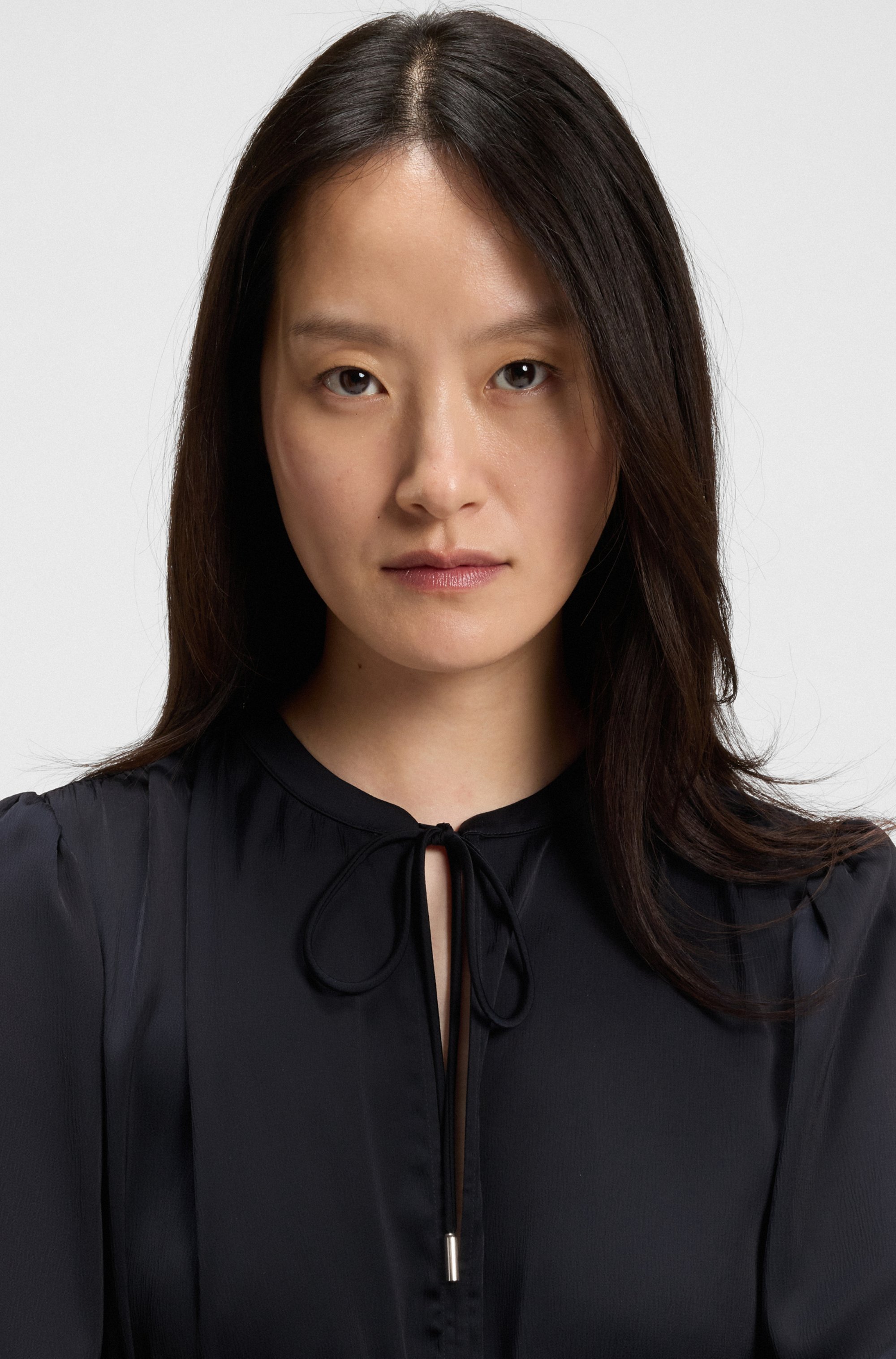 Thumbnail - BOSS ORANGE Satinkleid "DECLY Premium Damenmode" mit Raffungen