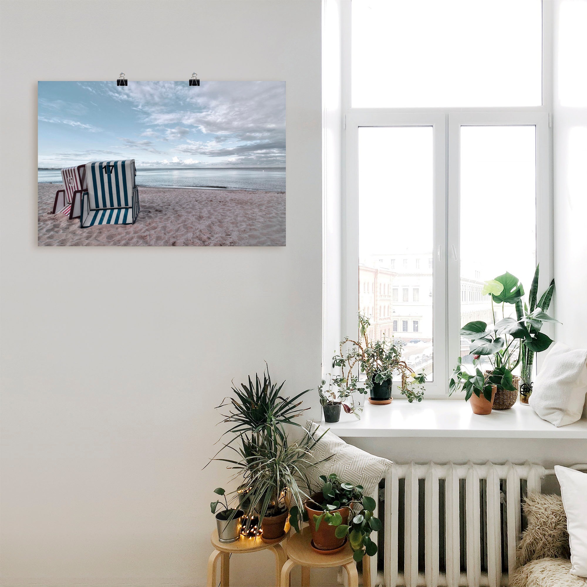 Artland Wandbild "Einsame Strandkörbe am Ostseestrand", Strand, (1 St.), al günstig online kaufen