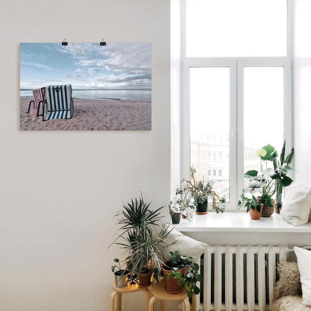Artland Wandbild »Einsame Strandkörbe am Ostseestrand«, Strand, (1 St.)