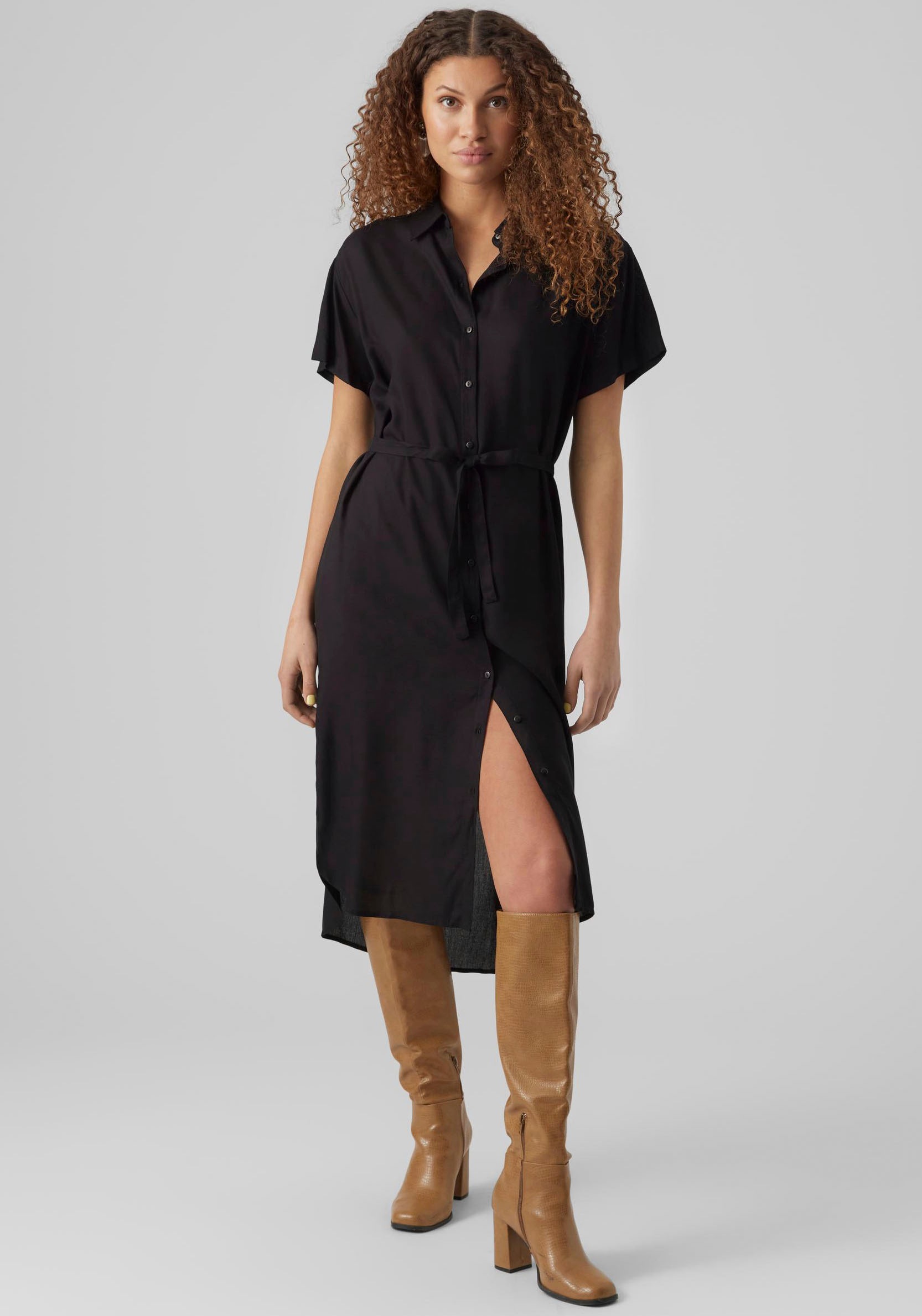 Vero Moda Hemdblusenkleid »VMBUMPY SS CALF SHIRT DRESS NOOS« online ...