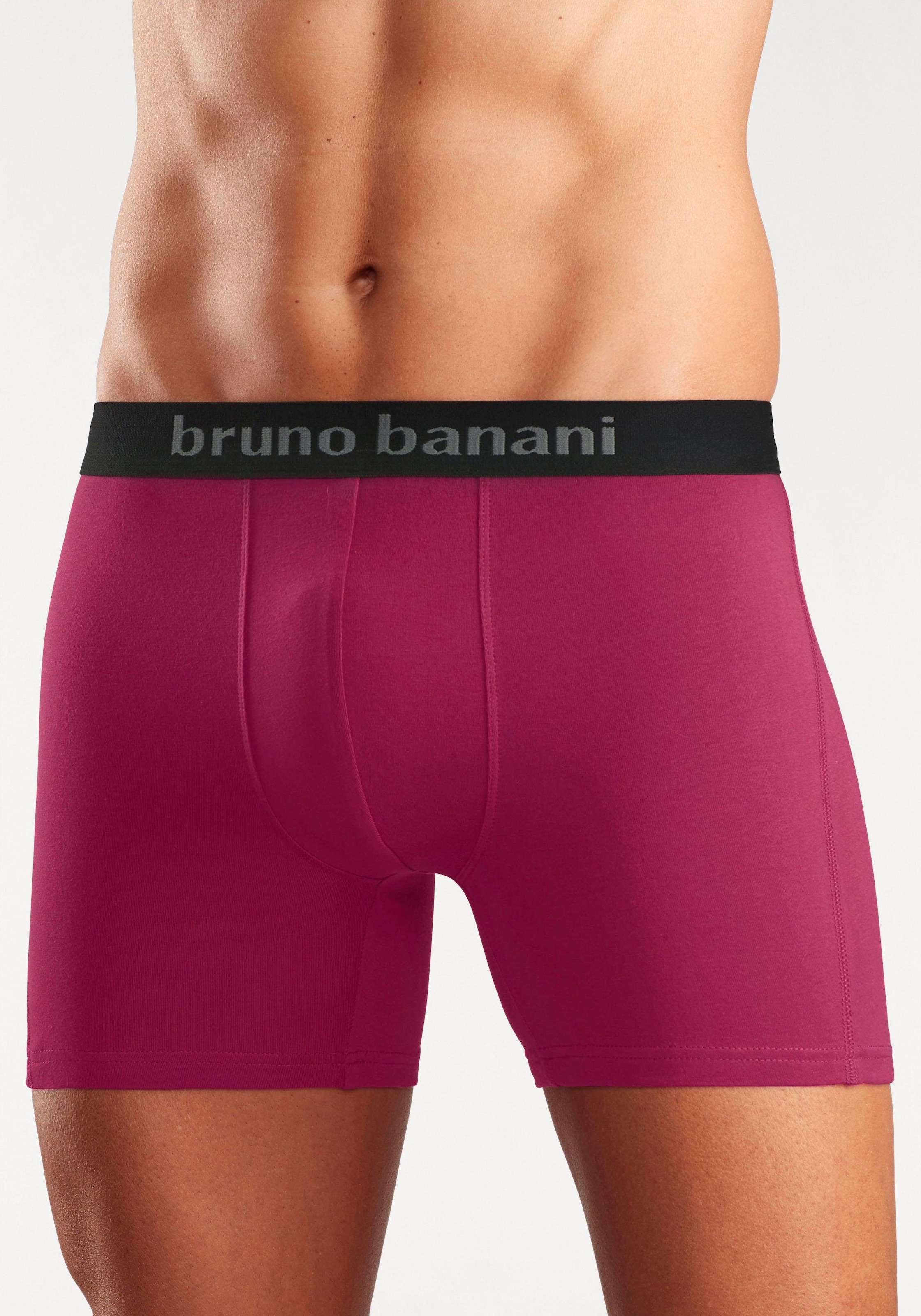 Bruno Banani Boxer »Unterhose für Herren«, (Packung, 4 St.), mit längerem Bein und auffälligen Logobund