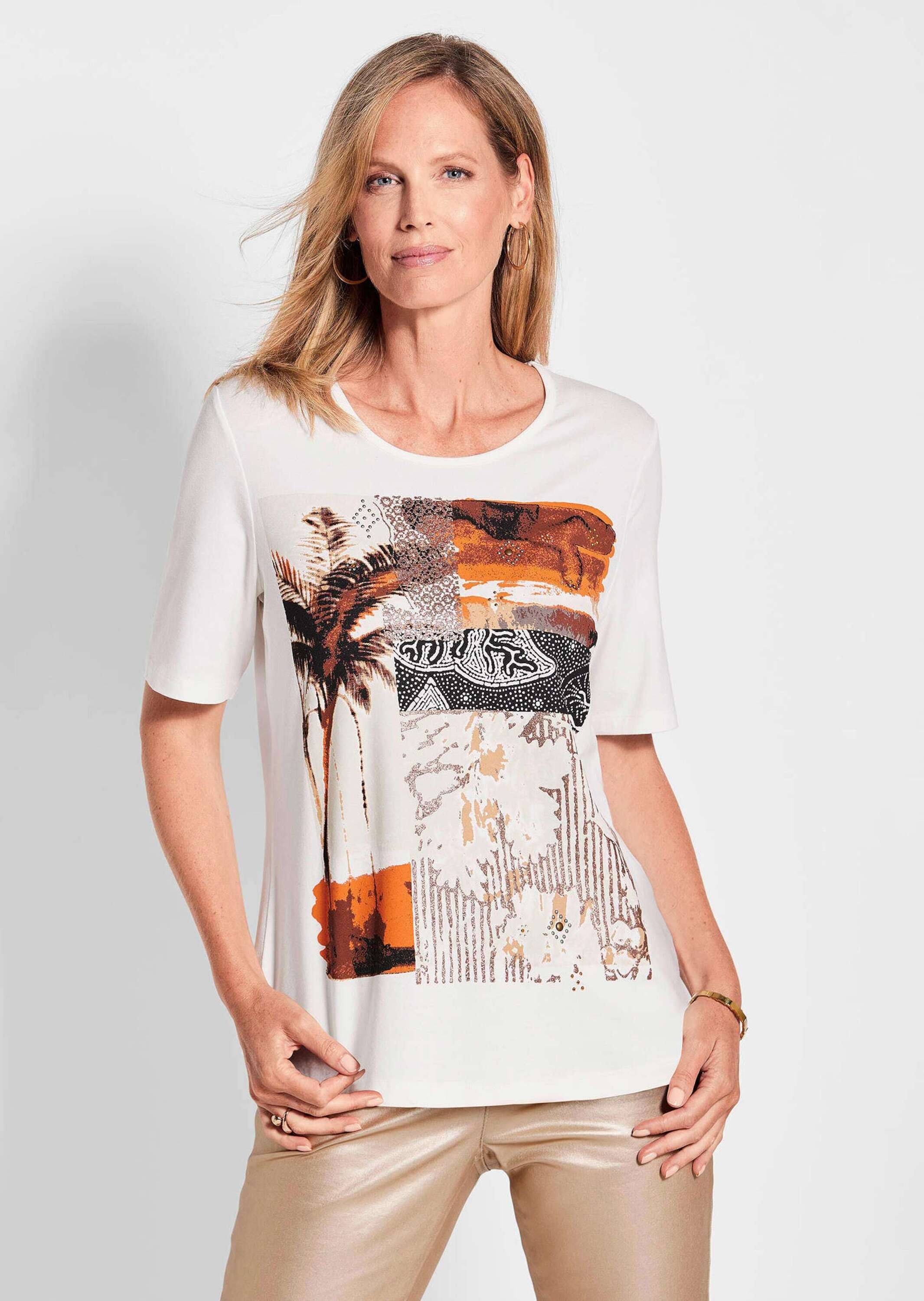 GOLDNER Kurzarmshirt "Kurzgröße Shirt" Glanzeffekt günstig online kaufen