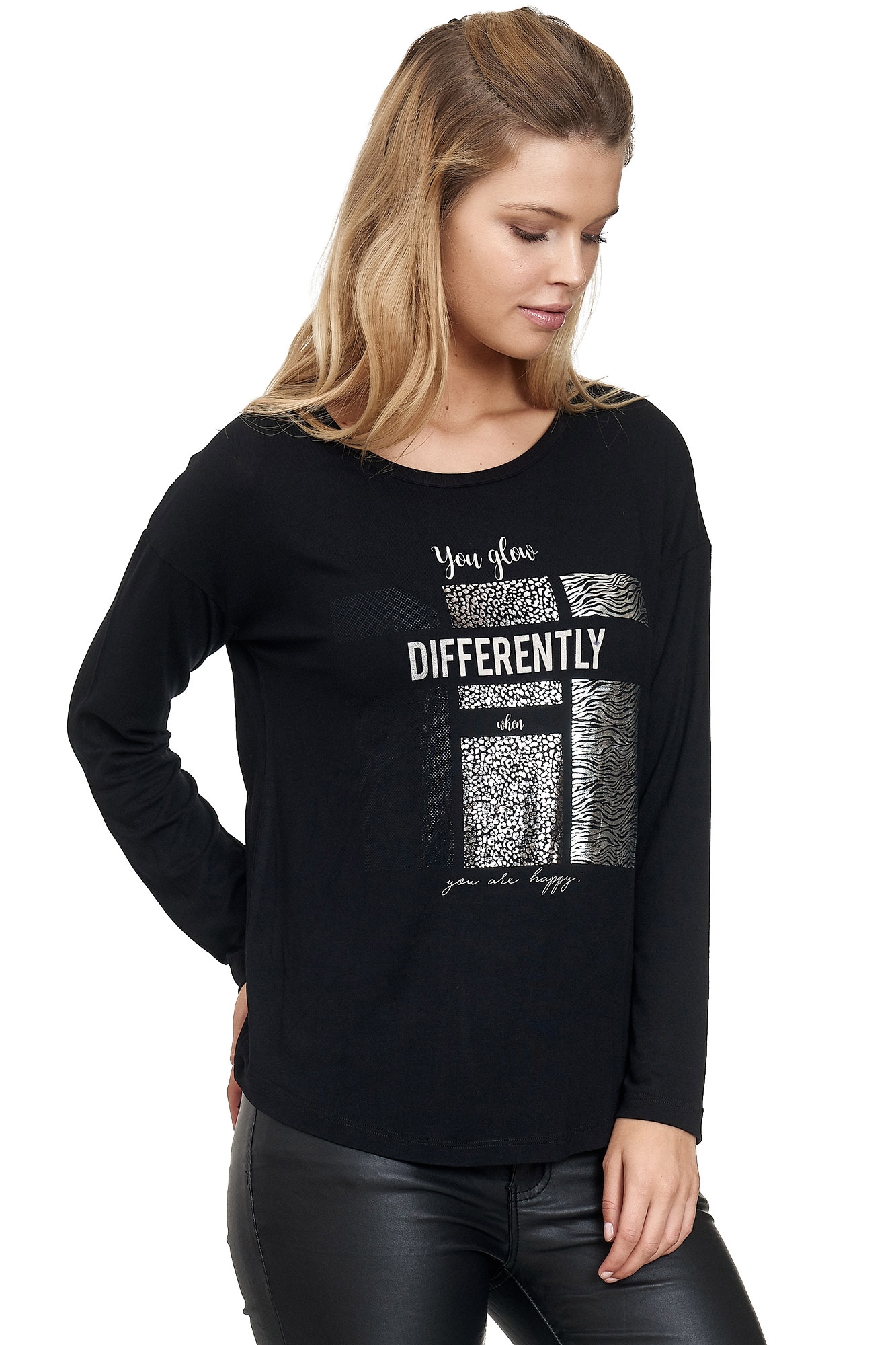 Decay Langarmshirt, mit Glanzprint