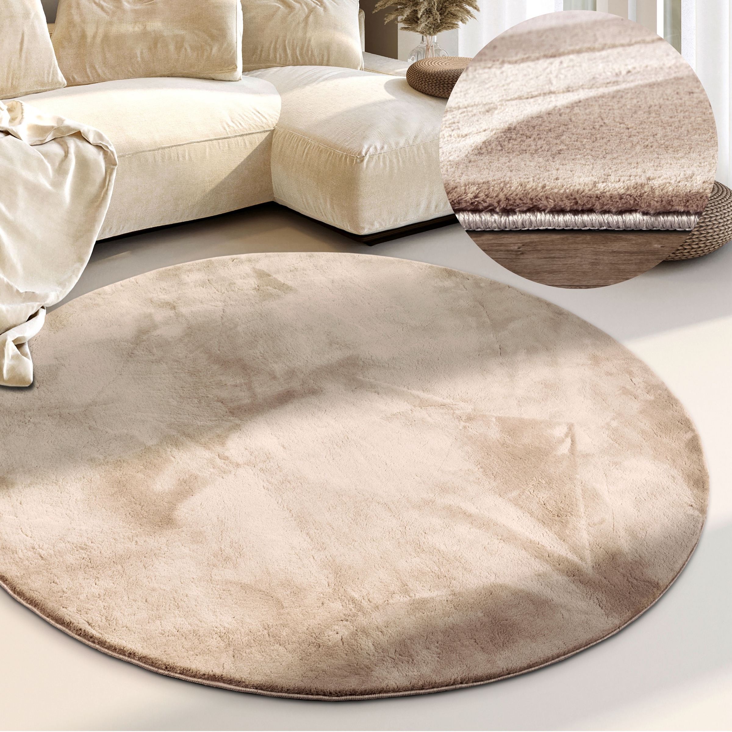 Villeroy & Boch Teppich "Leon" rund 15 mm Höhe Langflor, Shaggy, einfarbig, günstig online kaufen