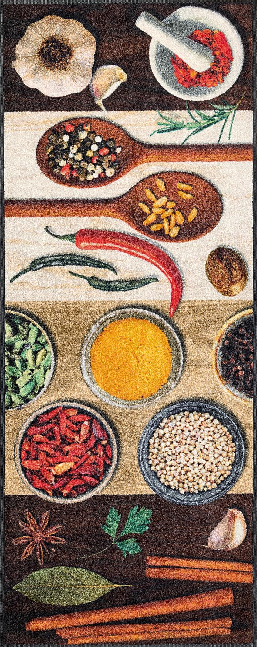 wash+dry by Kleen-Tex Küchenläufer »Hot Spices«, rechteckig, 9 mm Höhe, Teppich, Motiv Gewürze, rutschhemmend, waschbar, Küche