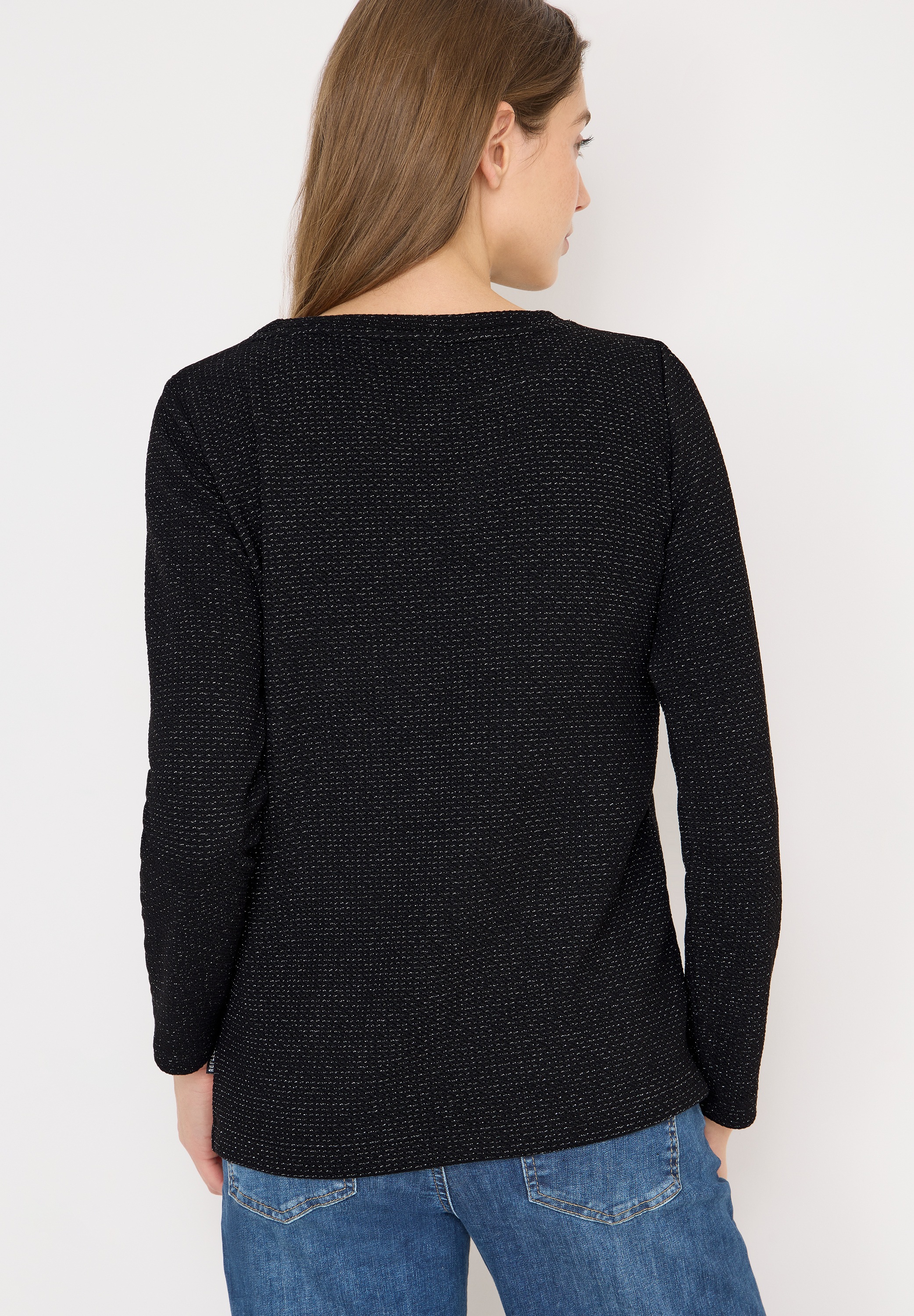 Cecil Langarmshirt Glitzerdetails und Struktur-Optik